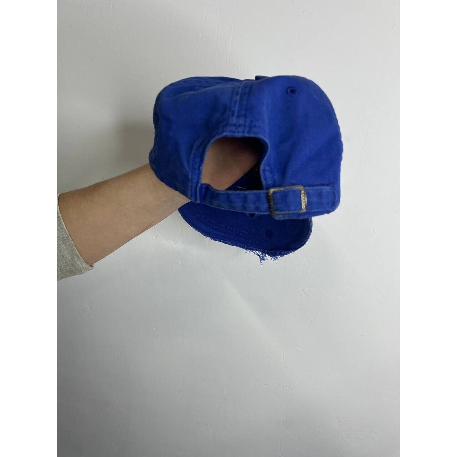 Japanese Brand × Vintage Vintage Distressed Blue Cap 1555 Embroidered Yellow Logo Hat Size ONE SIZE - 8 Thumbnail