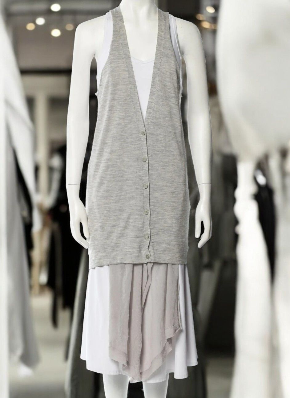 Other Kaufmanfranco Merino Wool Tunic Plunging Neckline Gray Med. Size M / US 6-8 / IT 42-44 - 1 Thumbnail