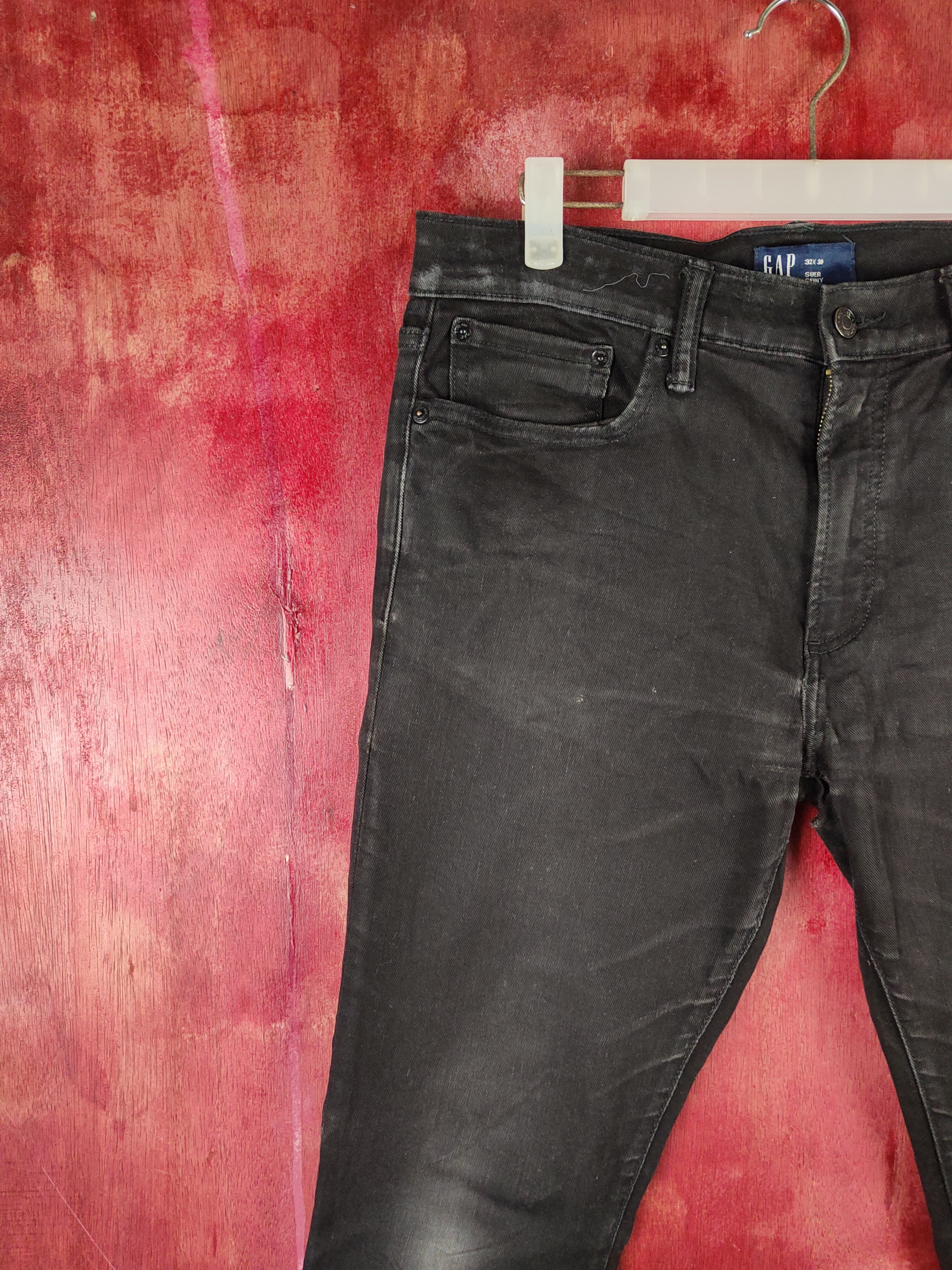 Gap Gap Black Distressed Ripped Skinny Jeans #S2312 Size US 32 / EU 48 - 3 Thumbnail
