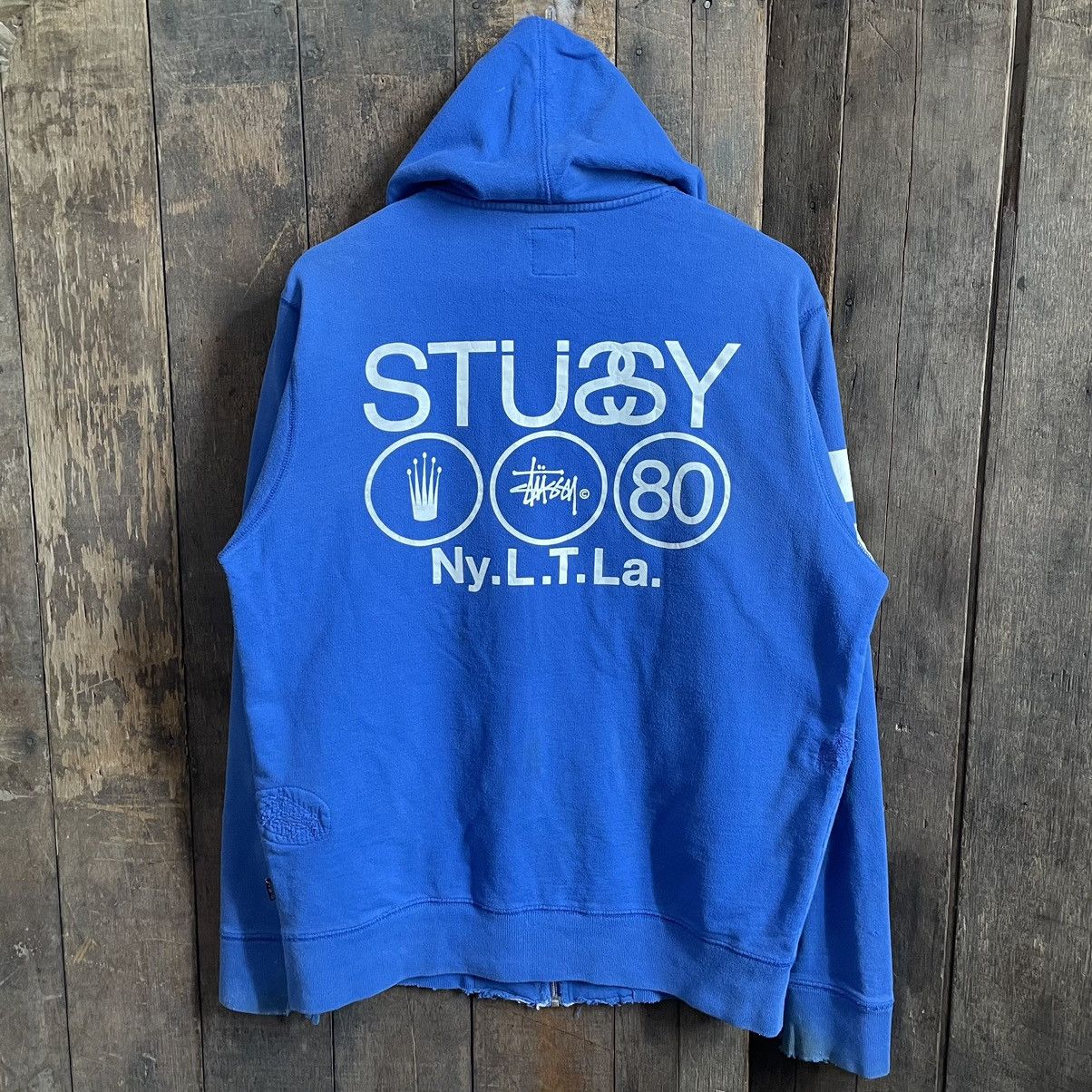 Stussy Vintage Stussy Distressed Borro Hoodie Size US L / EU 52-54 / 3 - 1 Thumbnail