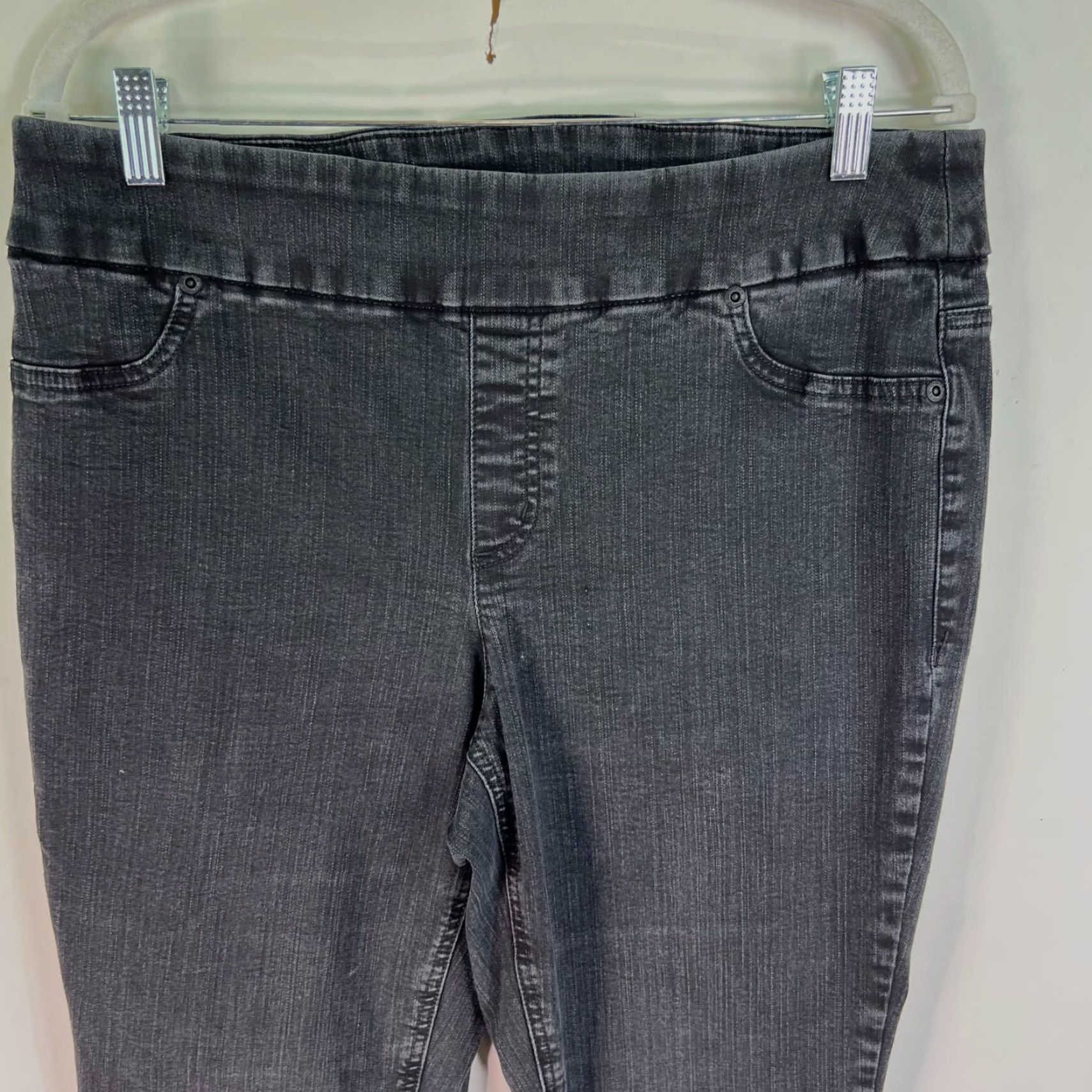 Vintage Chico's Black Stretch Denim Capri Jeans Women's Size L 34X29 Casual Size 36" / US 14 / IT 50 - 2 Thumbnail