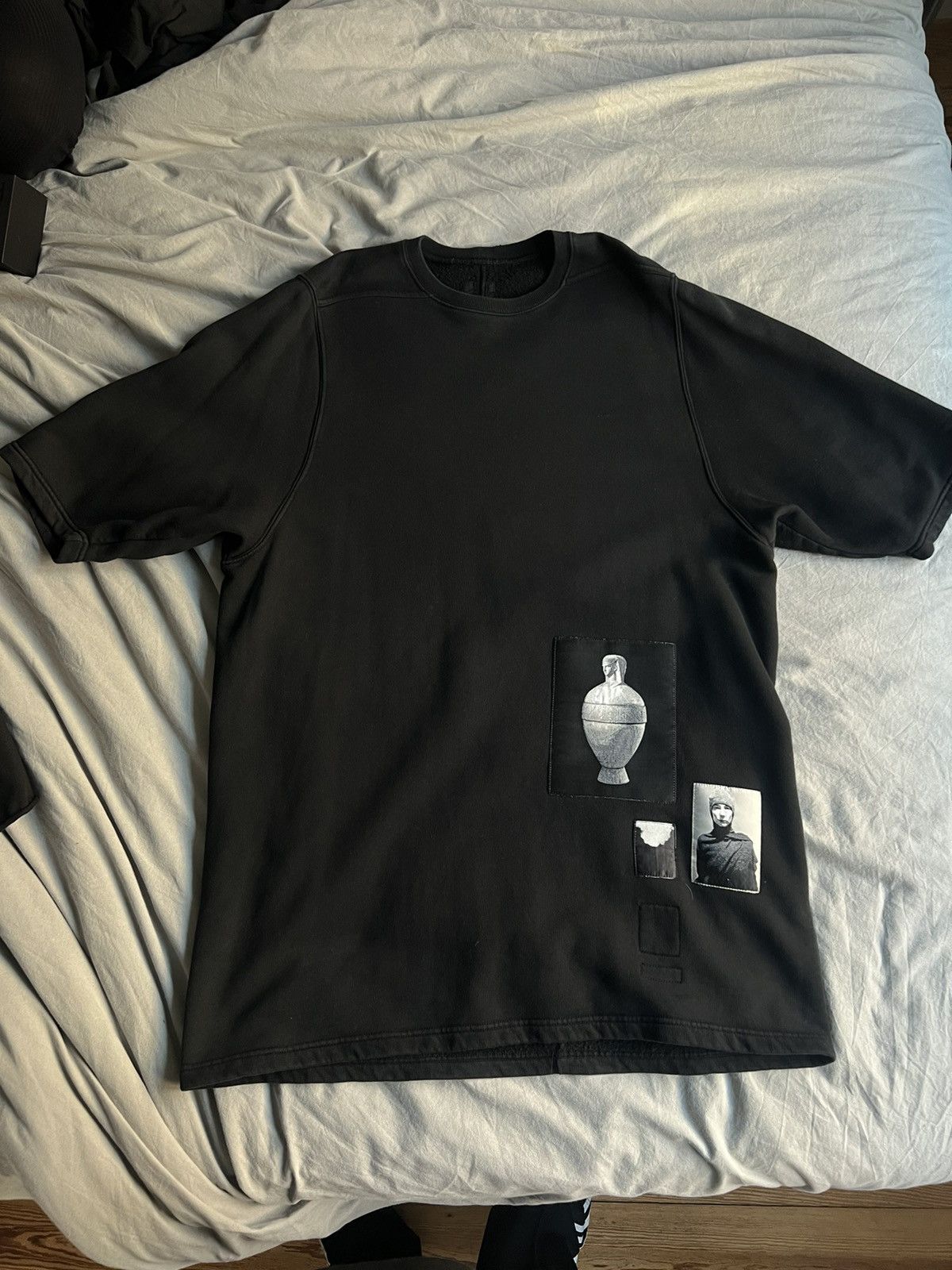 Image of Rick Owens Drkshdw Patches Jumbo Tee Archive 2015 in Black, Men's (Size XL)