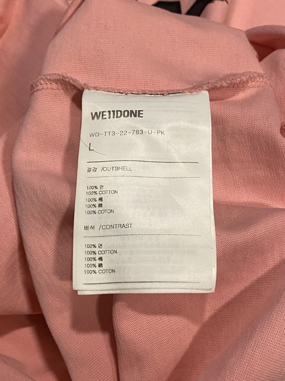 Designer × WE11DONE WE11DONE PINK SPEED LOGO SHIRT Size US L / EU 52-54 / 3 - 6 Thumbnail