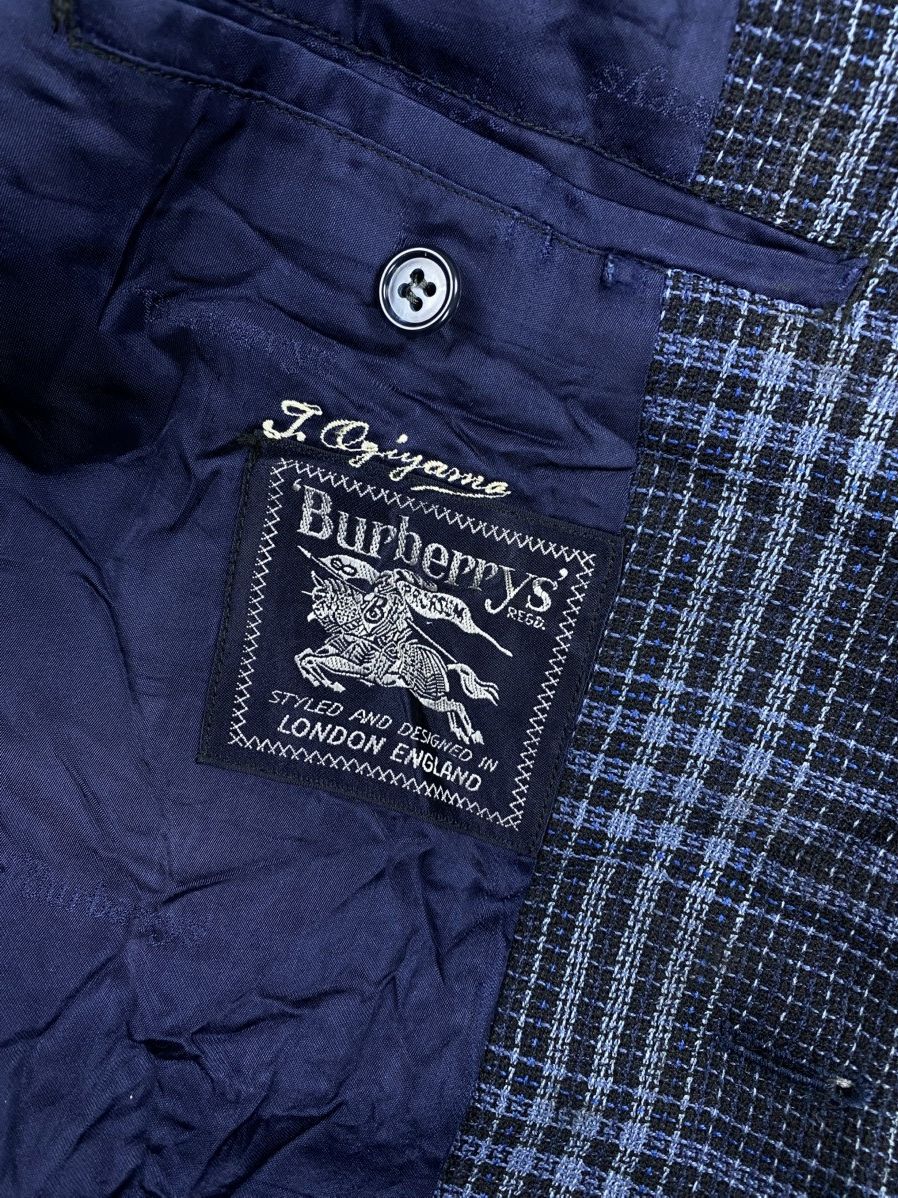 Burberry Vintage Burberrys Navy Plaid Double Button Blazer Jacket Size US M / EU 48-50 / 2 - 10 Thumbnail