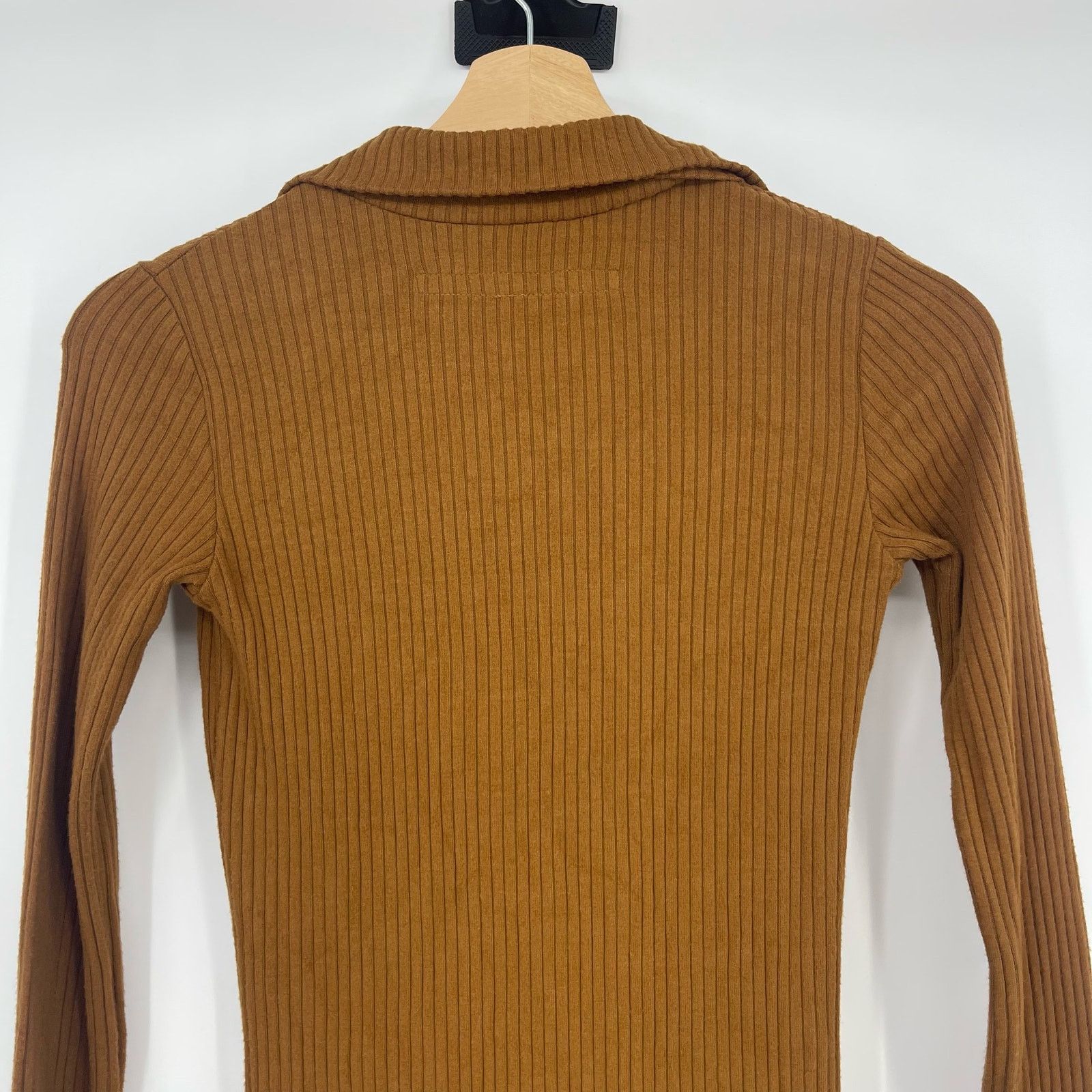 Enza Costa Enza Costa | Rib Long Sleeve Step Hem Dress Cognac S Size S / US 4 / IT 40 - 7 Thumbnail