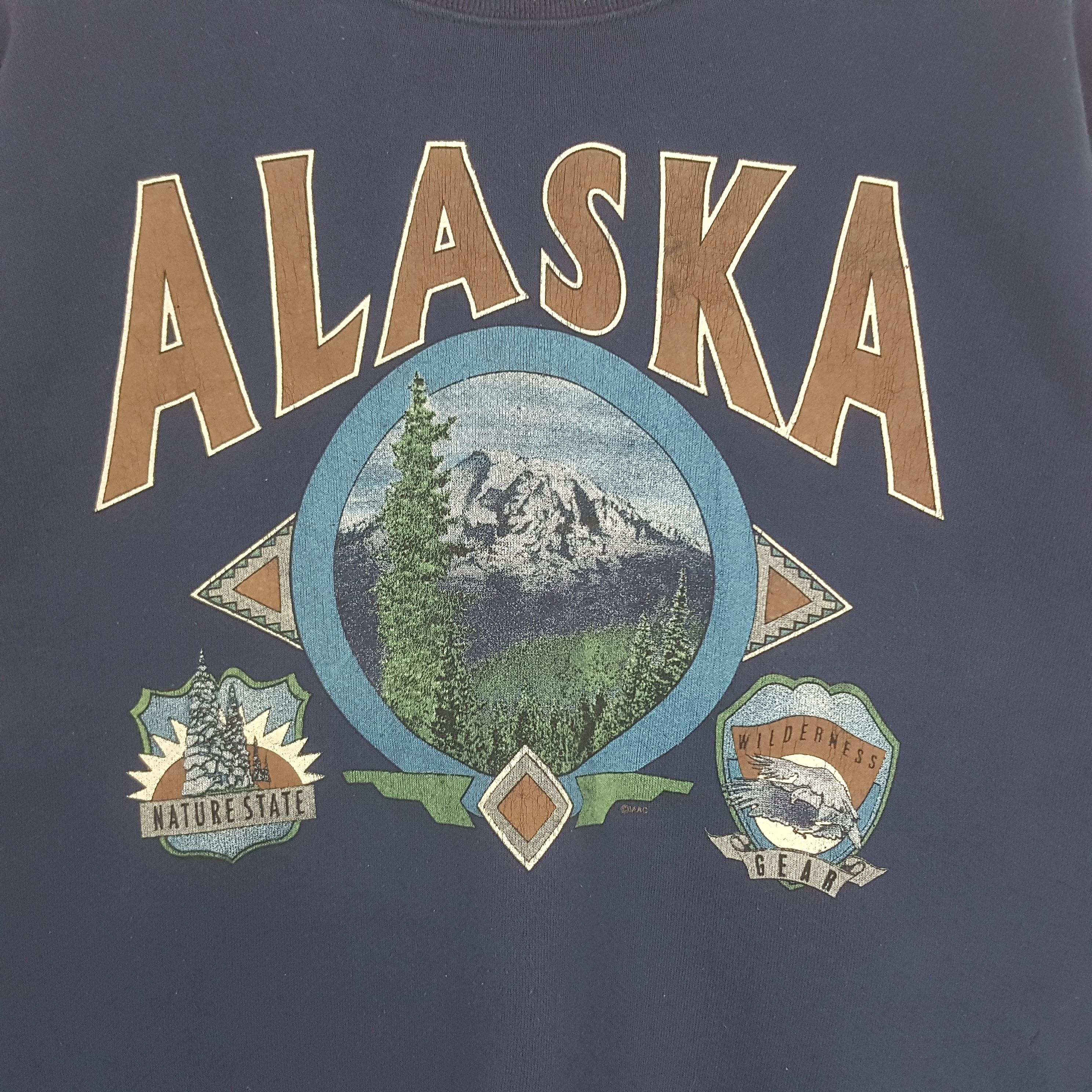 American Apparel Vintage Alaska American Nature Art Sweatshirt C291N2 Size US L / EU 52-54 / 3 - 2 Thumbnail