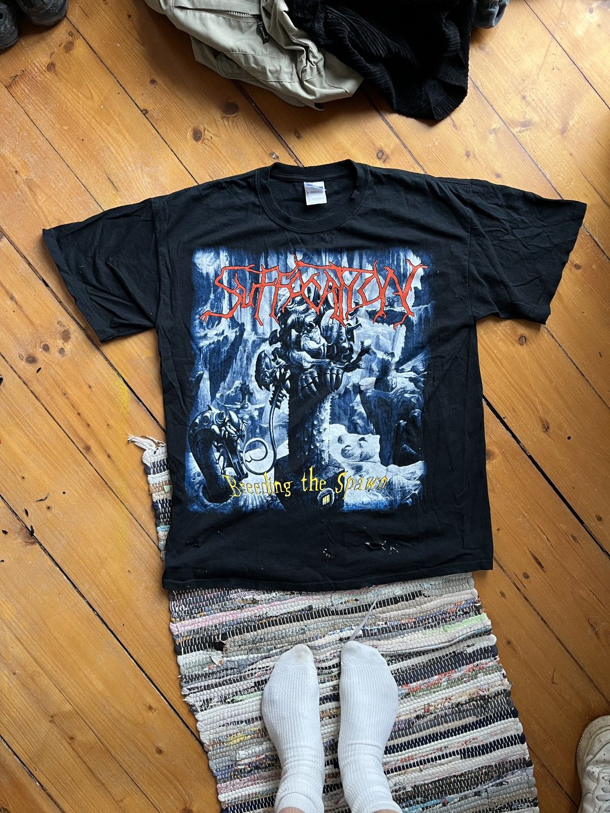 Band Tees × Vintage Suffocation Vintage tee Breeding the spawn 90s t-shirt Size US L / EU 52-54 / 3 - 1 Thumbnail