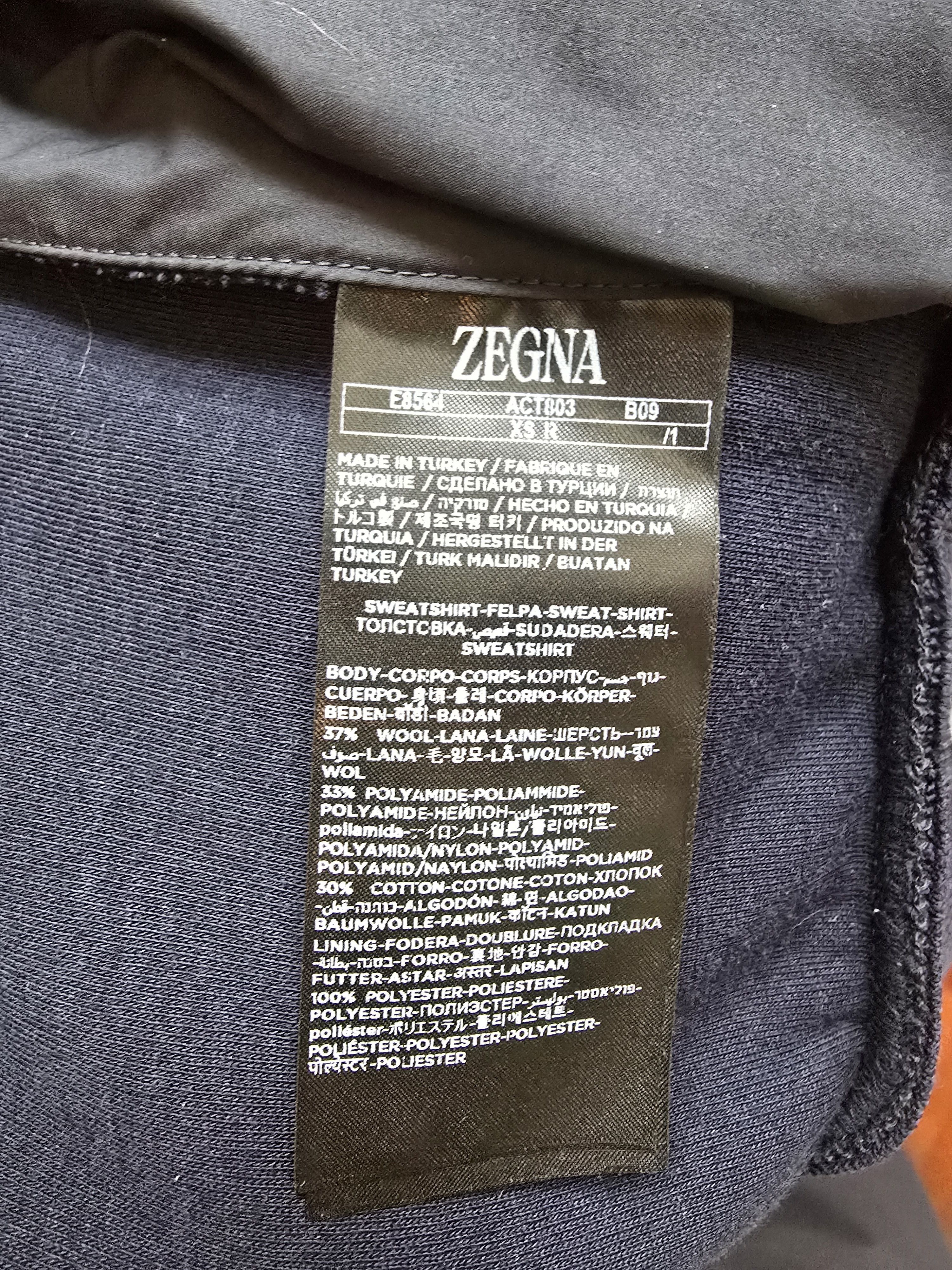 Ermenegildo Zegna ZEGNA Navy Blue High Performance™ Wool Blend Hoodie Size US S / EU 44-46 / 1 - 6 Thumbnail