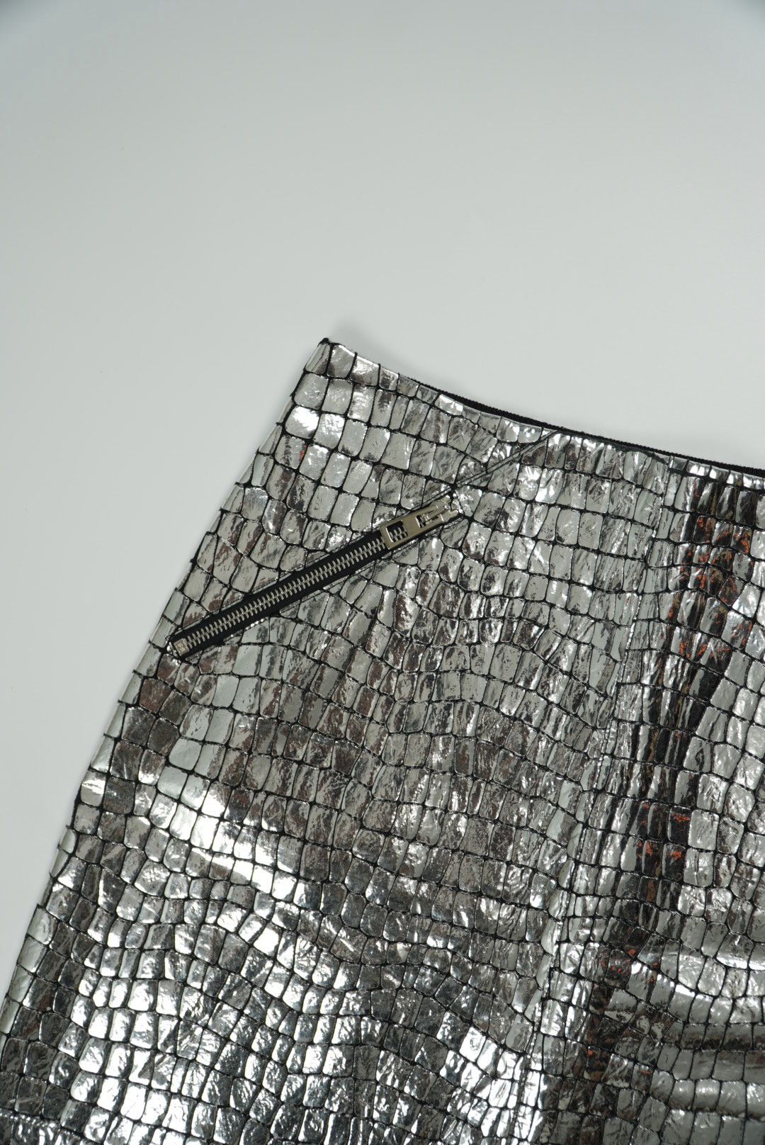 Loewe Loewe Silver Croc Skirt Size 28" / US 6 / IT 42 - 3 Thumbnail