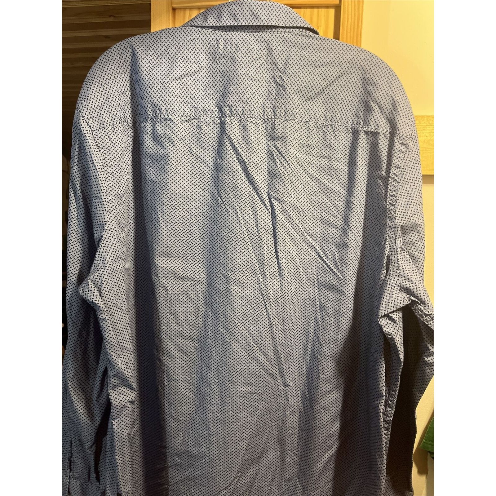 Perry Ellis Perry Ellis Men’s XXL Blue Geometric LS Button Cotton Shirt Size US XXL / EU 58 / 5 - 13 Thumbnail