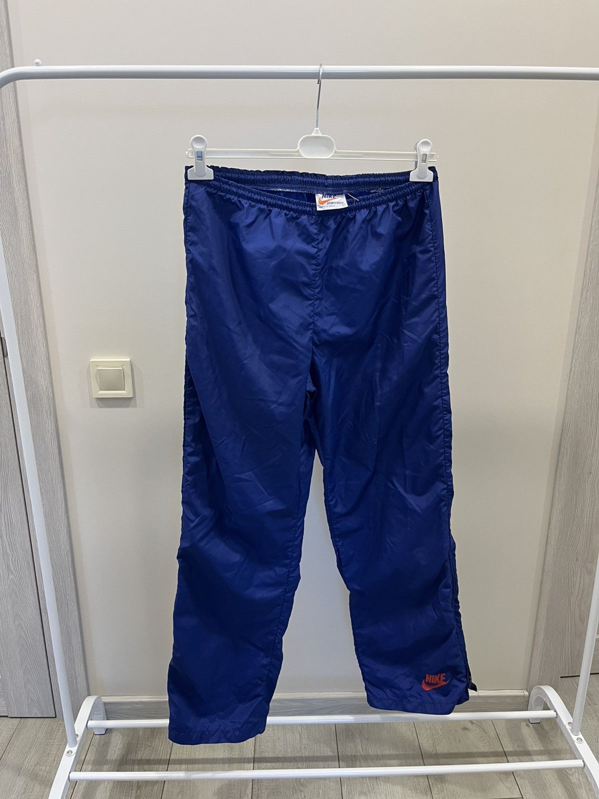 Nike Vintage 1970s 80s Nike Blue Tag Nylon Track Pants Size XL Size US 34 / EU 50 - 1 Thumbnail