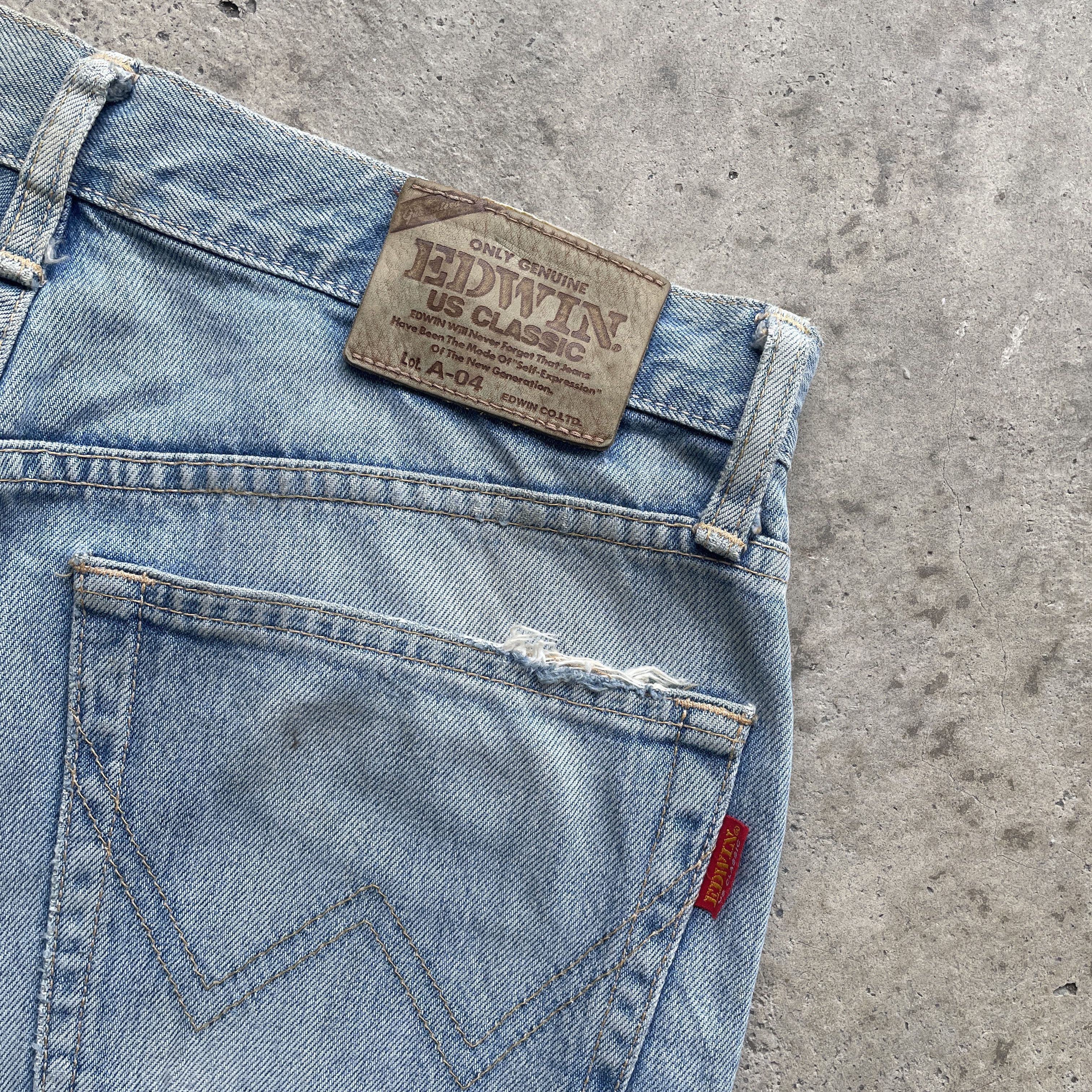 Japanese Brand VINTAGE EDWIN RIPPED DENIM FADED DISTRESSED JEANS PANTS W30 Size US 30 / EU 46 - 8 Thumbnail