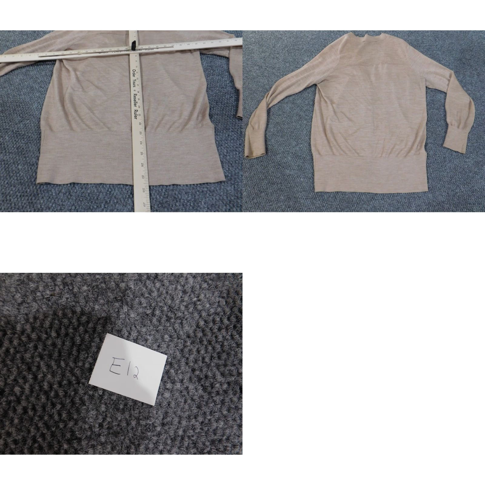 Loft LOFT Cardigan Sweater Womens L Beige Knit Rib Button V-Neck Stretch Casual Modern Designer Fall Winter Spring Size L / US 10 / IT 46 - 10 Thumbnail