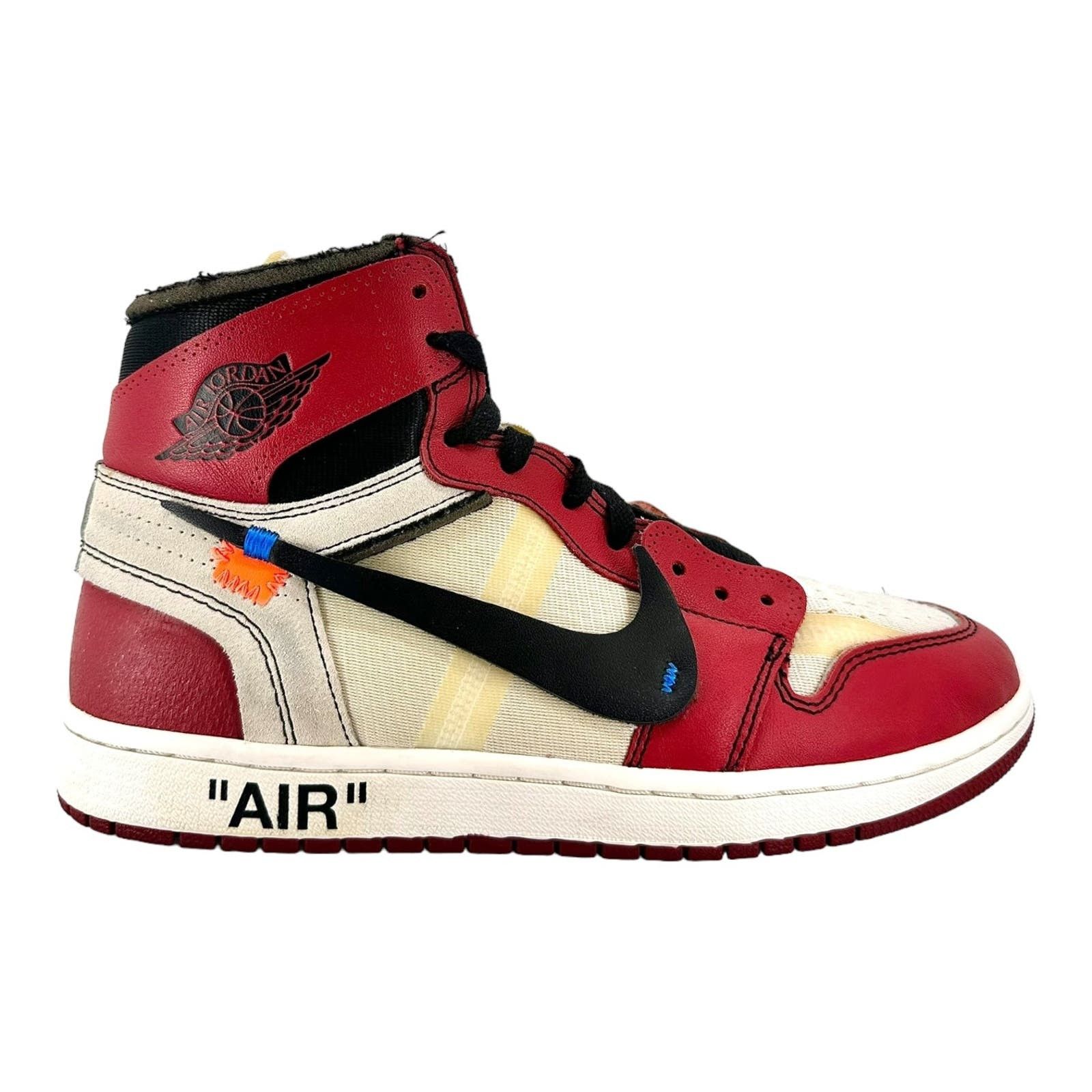 image of Air Jordan 1 Retro High Off-White Chicago Shoes in Red, Men's (Size 10)