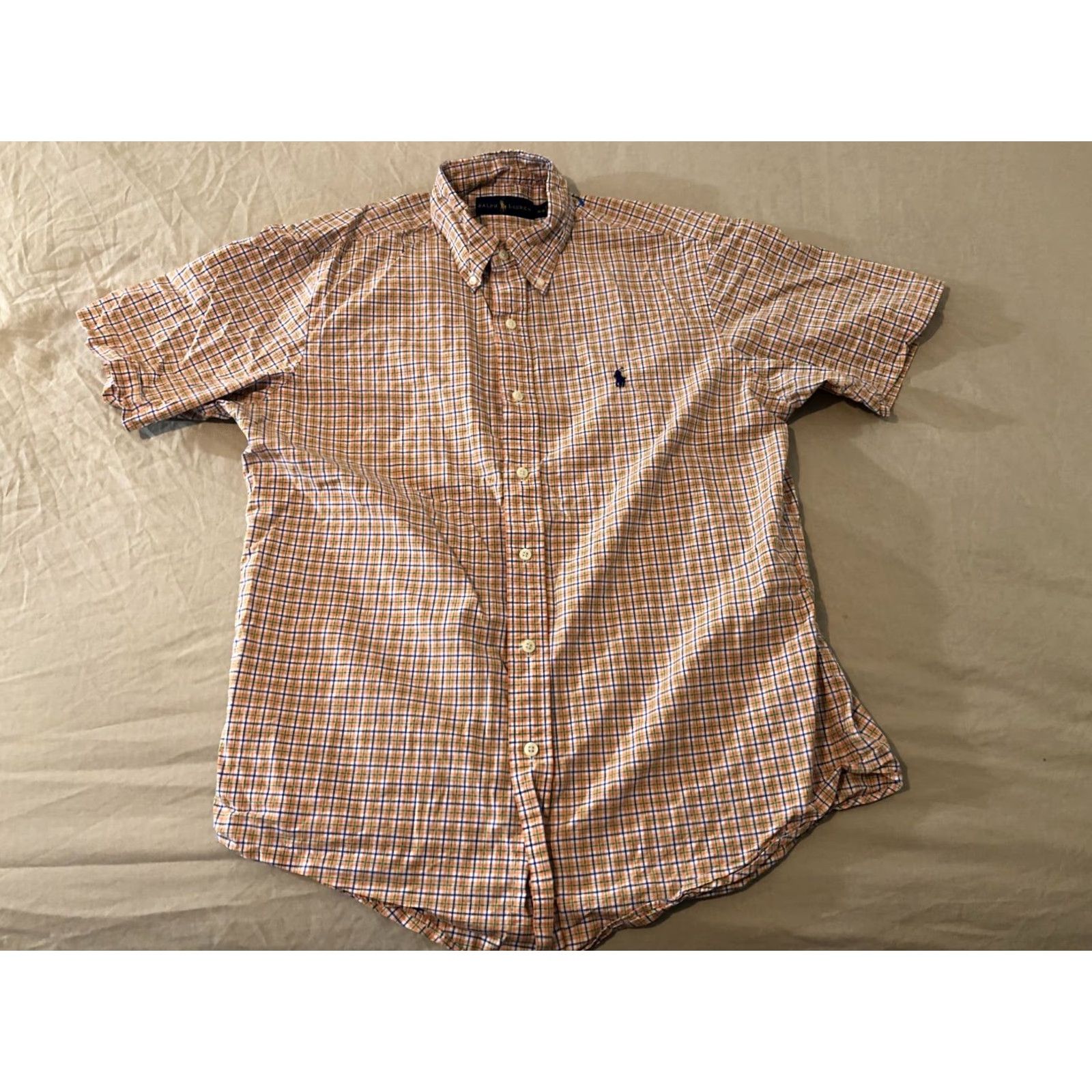 Polo Ralph Lauren Polo Ralph Lauren Shirt Mens Polo Ralph Lauren Dress Shirt M Medium Orange Button Short Sleeve Pink Size 40R - 2 Thumbnail