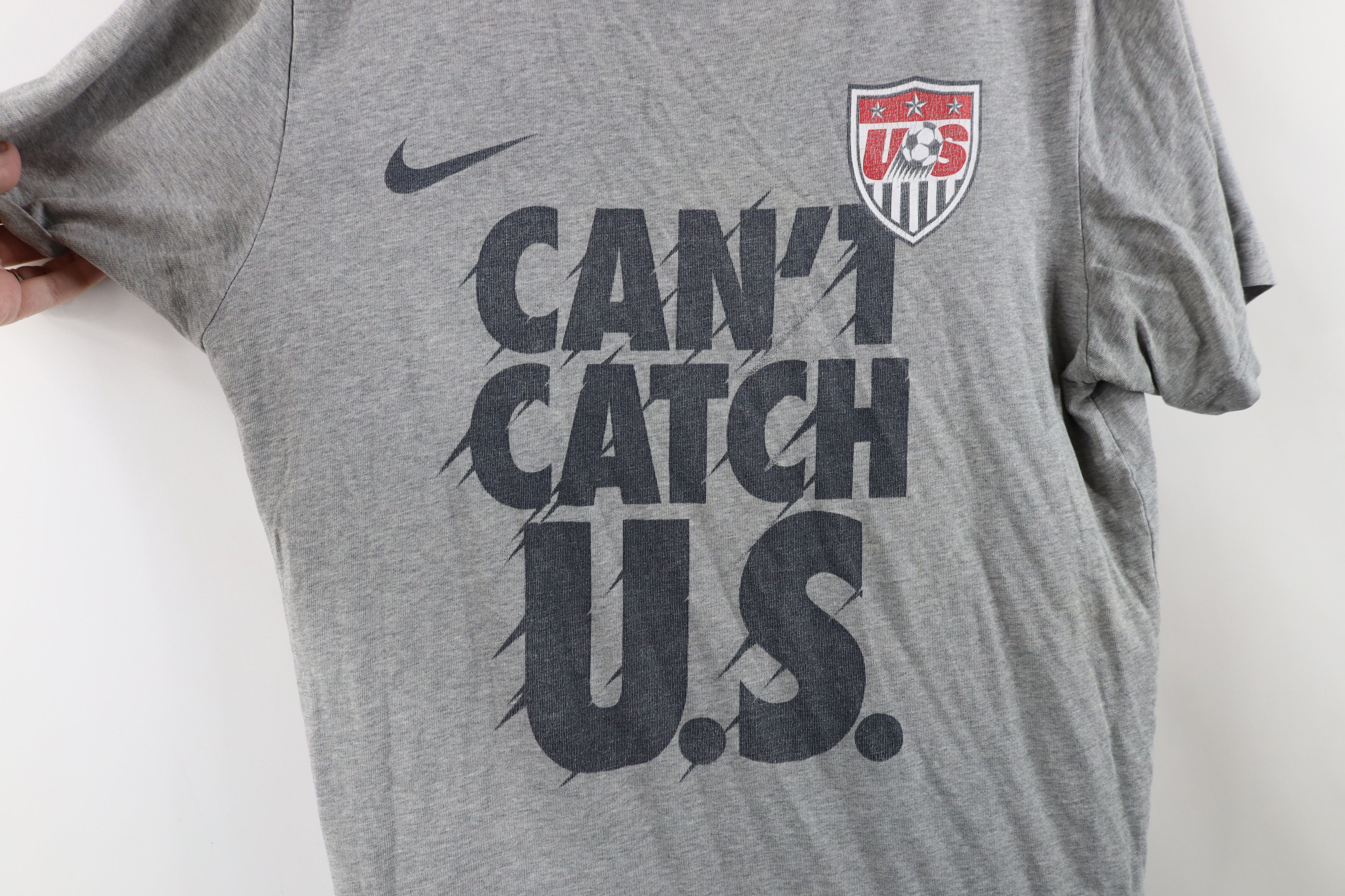 Nike Nike Team USA Soccer Futbol Short Sleeve T-Shirt Gray Size US L / EU 52-54 / 3 - 6 Thumbnail