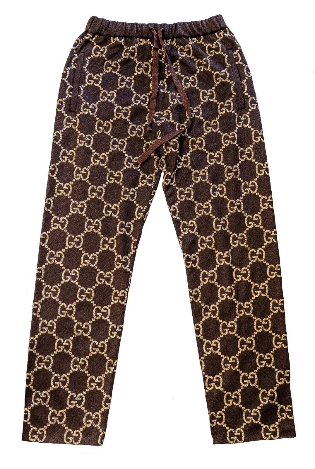 Gucci GUCCI NOJUM 690487 Brown Embroidered Trouser Pant Track Size US 28 / EU 44 - 1 Thumbnail