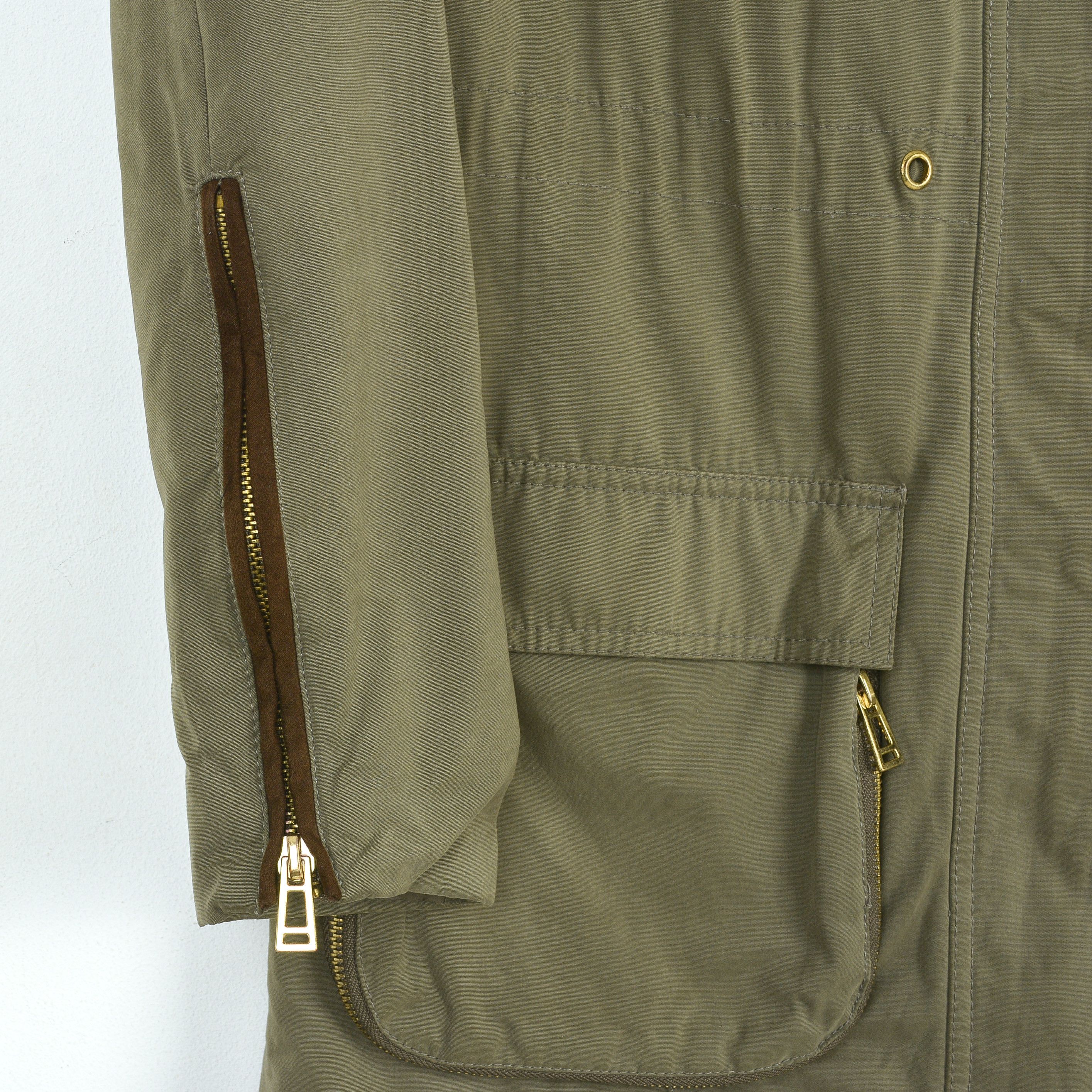 Zara Hooded Jacket Padded Coat Parka Full Zip Up Khaki Outerwear Size XS / US 0-2 / IT 36-38 - 4 Thumbnail