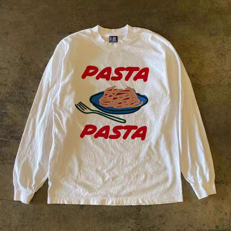 Japanese Brand × Vintage Spaghetti print loose vintage cotton long sleeve tee Size US L / EU 52-54 / 3 - 1 Thumbnail