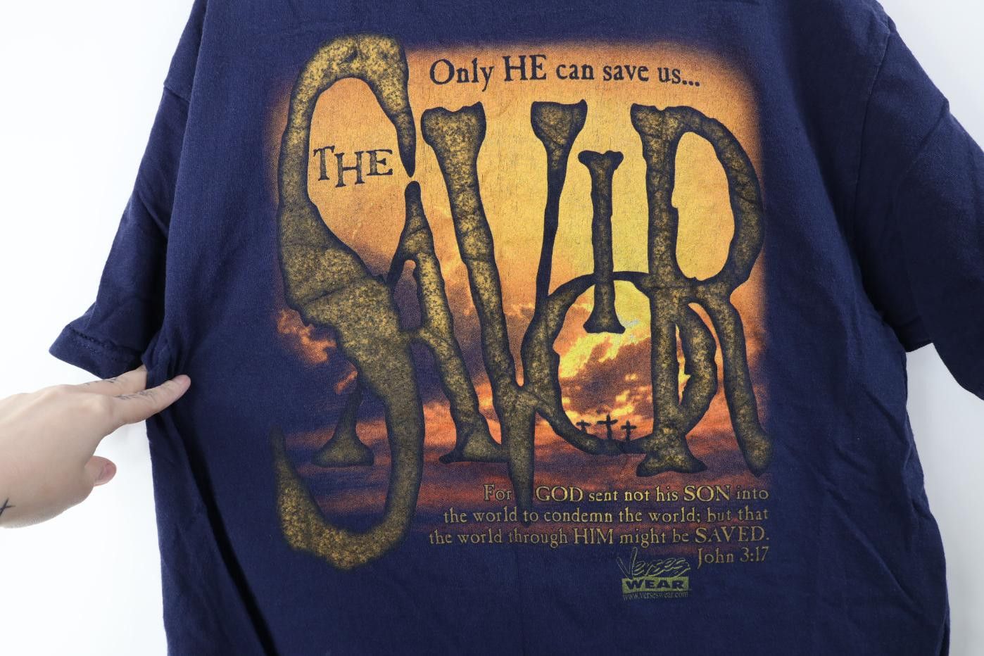 Vintage Vintage 90s Christianity Three Nails A Sin Jesus T-Shirt Size US L / EU 52-54 / 3 - 9 Thumbnail