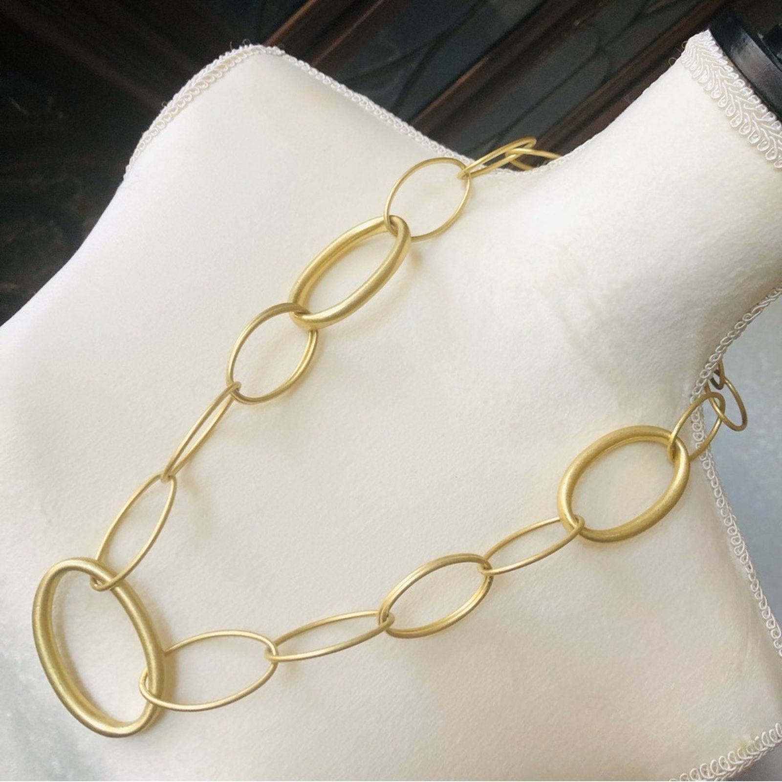 Jewelry Matte gold tone open ring necklace Size ONE SIZE - 1 Thumbnail