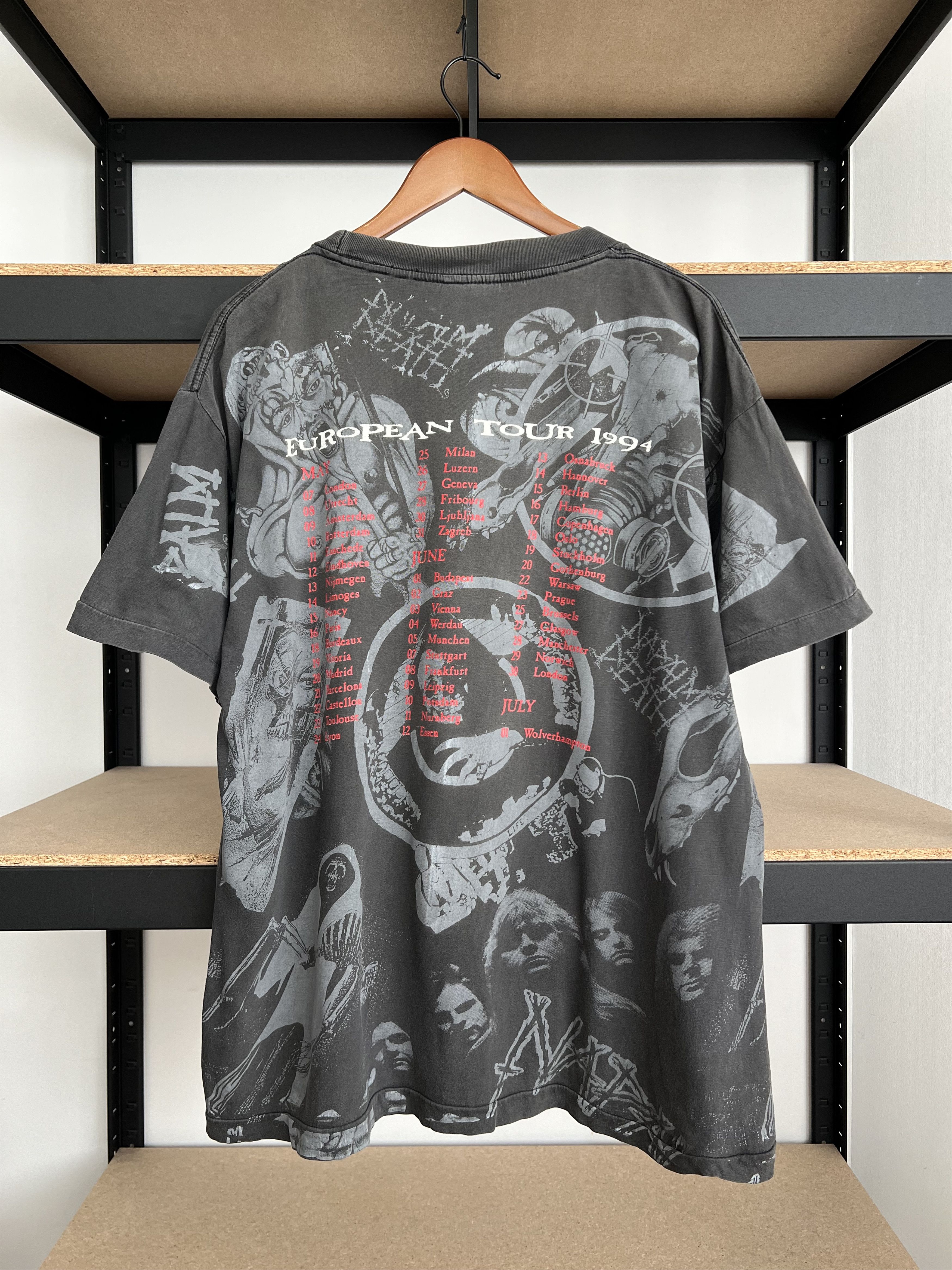 Band Tees Vintage 1994 Napalm Death European Tour AOP T-shirt Size US XL / EU 56 / 4 - 2 Thumbnail