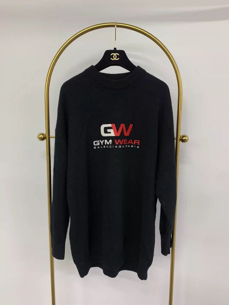 Balenciaga Balenciaga Black GW Letter Knit Sweater Size US XS / EU 42 / 0 - 1 Thumbnail