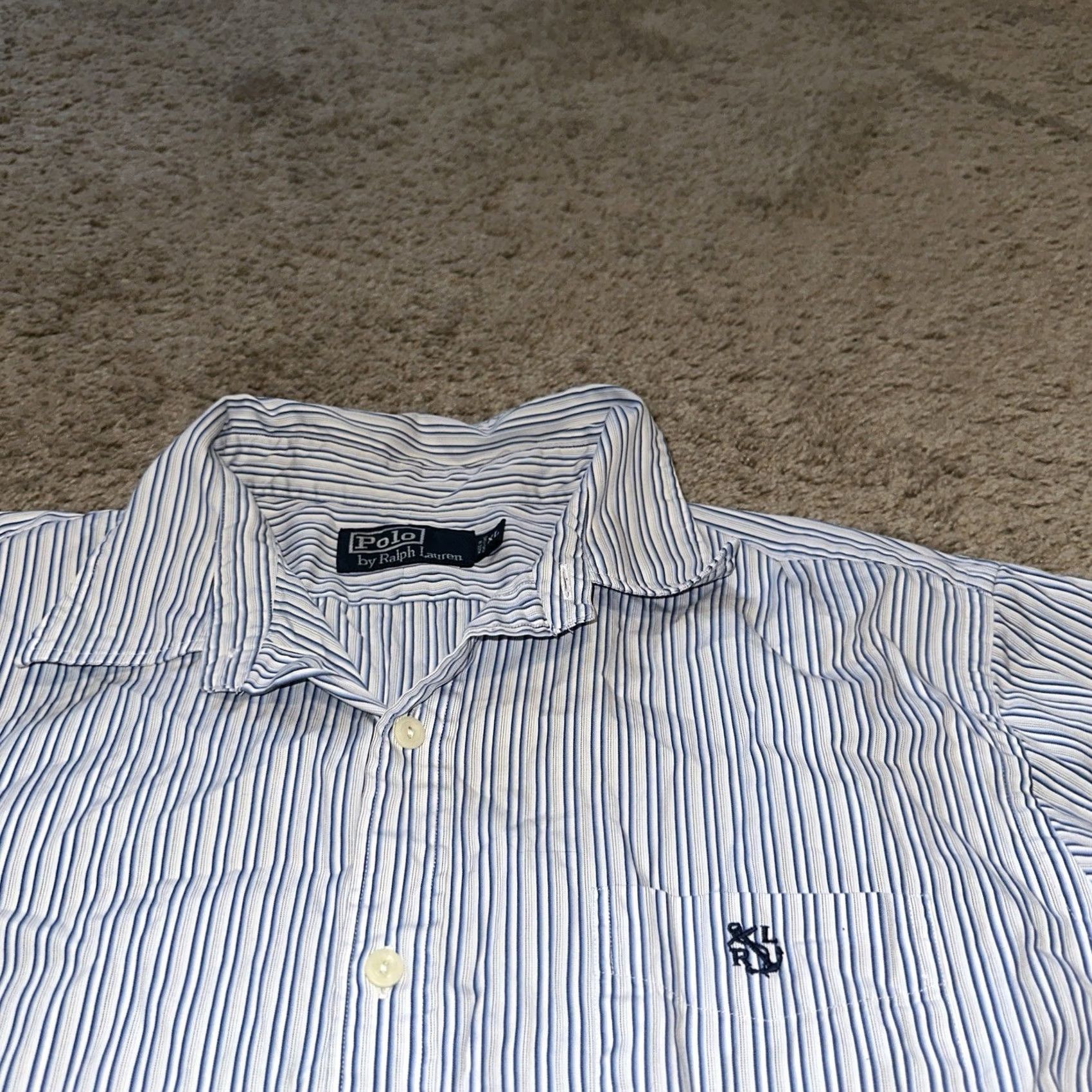 Polo Ralph Lauren VINTAGE Polo Ralph Lauren Shirt Men XL Pony Oxford Sailing Striped Long Sleeve Button-Up Size US XL / EU 56 / 4 - 3 Thumbnail