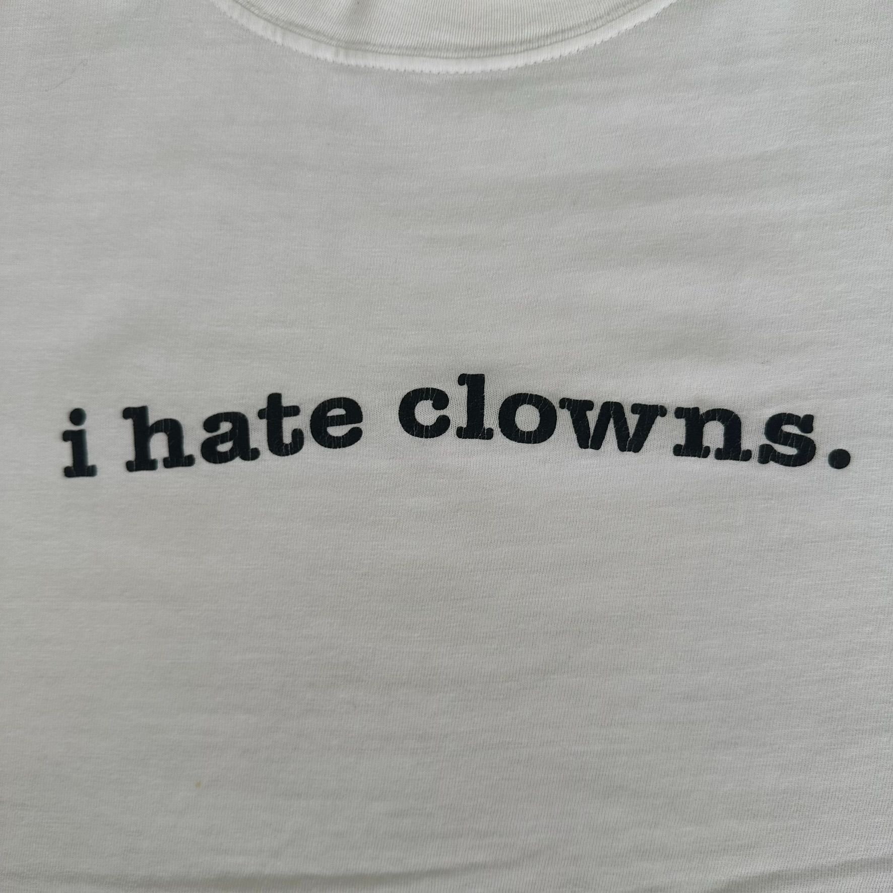 Hanes Vintage Y2K I Hate Clowns T-Shirt Funny Quote Slogan Tee Size US XL / EU 56 / 4 - 2 Thumbnail