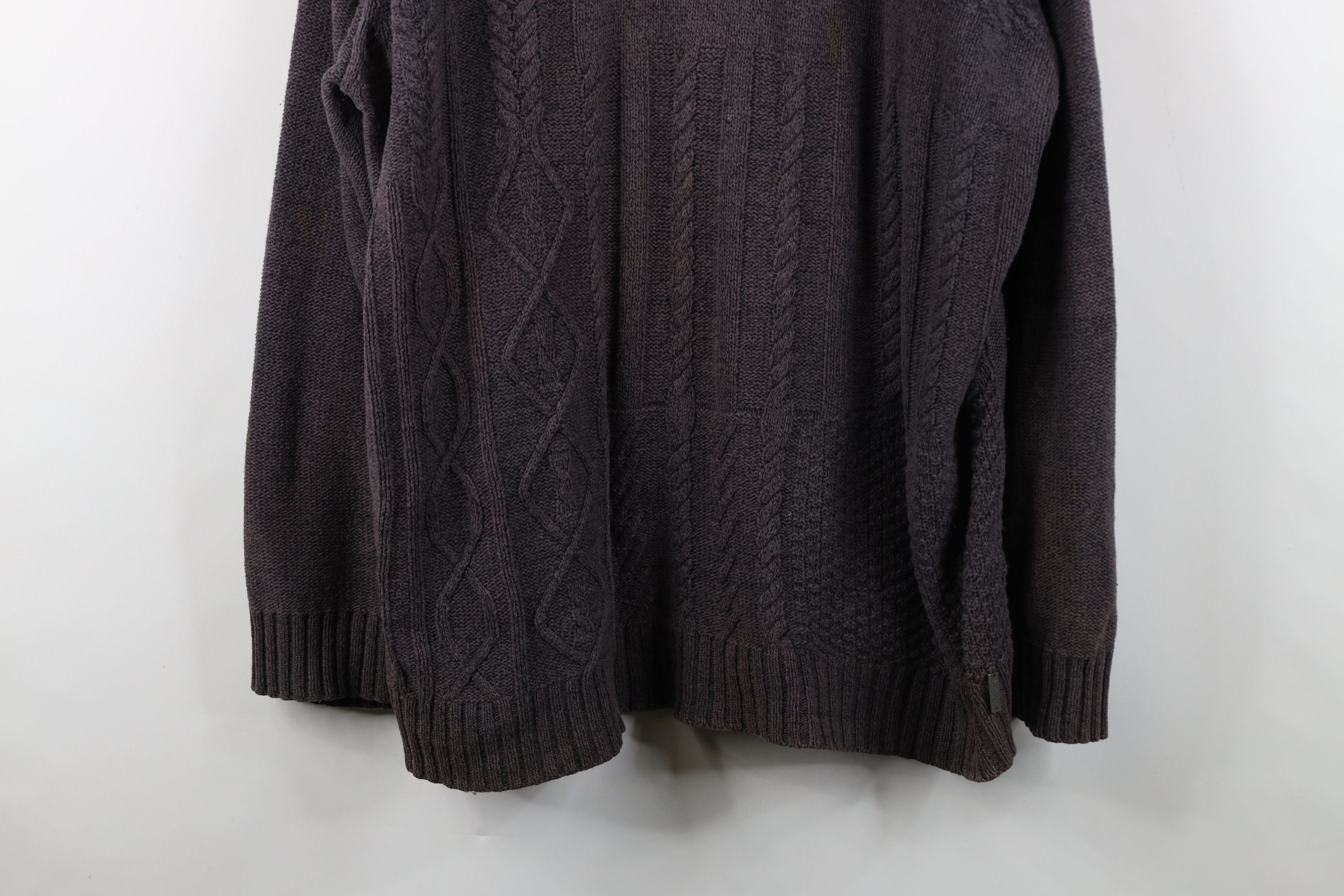 Vintage Buckle BKE Chunky Fisherman Cable Knit Henley Sweater Gray Size US XXL / EU 58 / 5 - 3 Thumbnail
