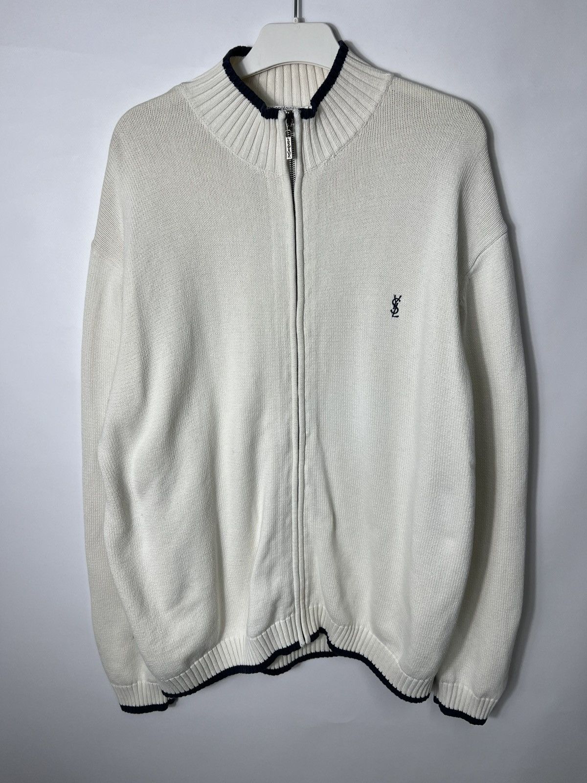 Yves Saint Laurent Vintage luxury streetwear Yves Saint Laurent Ful Zip Sweater Size US XL / EU 56 / 4 - 1 Thumbnail