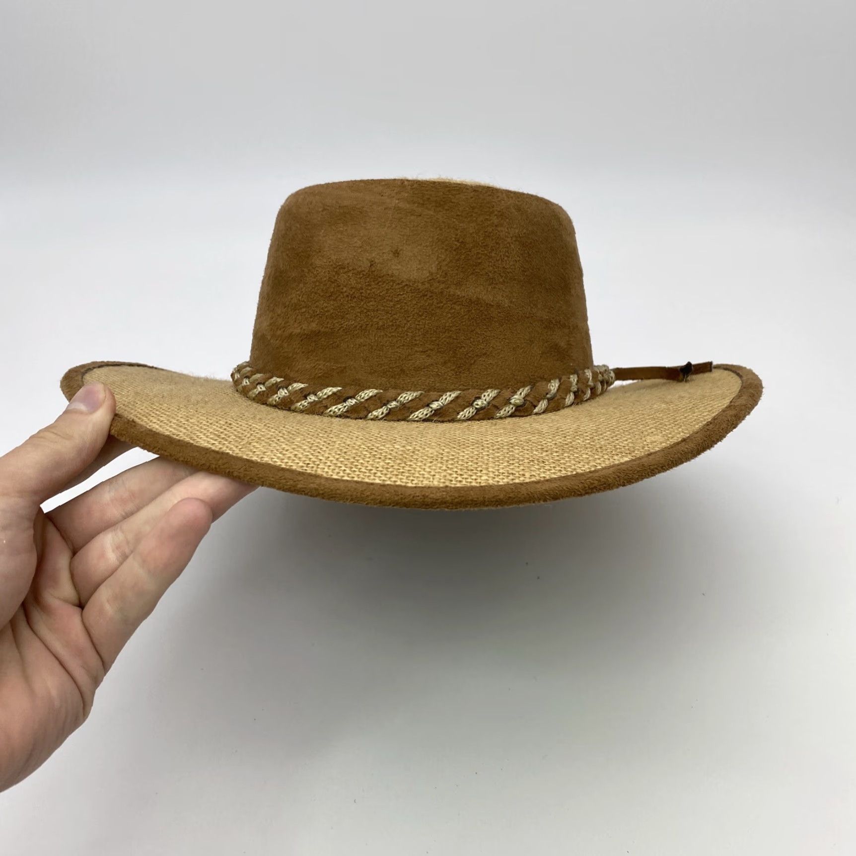 Vintage Llanos Hats Cowboy Hat Men Size 58 Western Burlap Suede Sun Hat Casual Workwear Size ONE SIZE - 3 Thumbnail