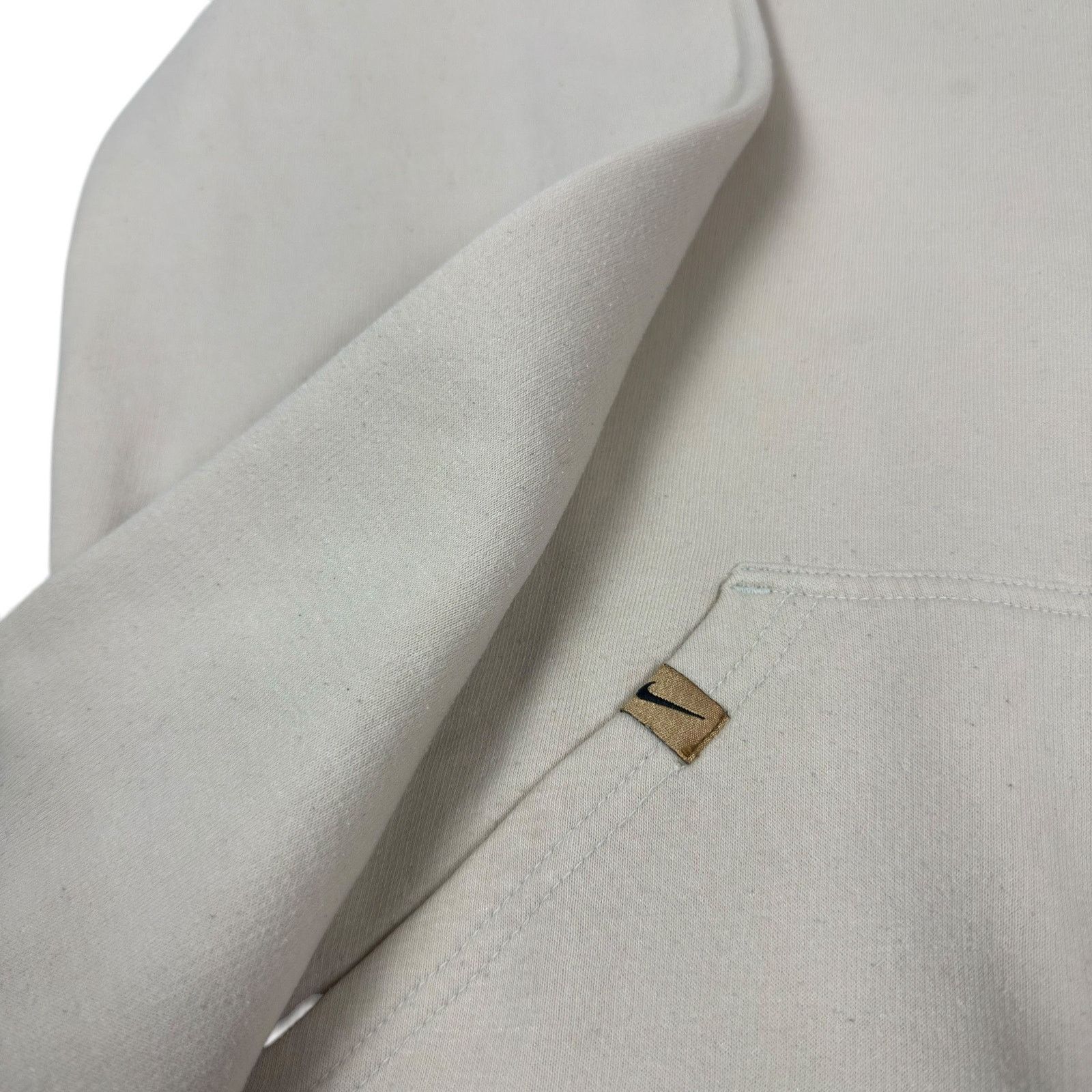 Nike × Vintage Vintage Nike Men's Beige Center Swoosh Fleece Lined Hoodie M Size US M / EU 48-50 / 2 - 6 Thumbnail