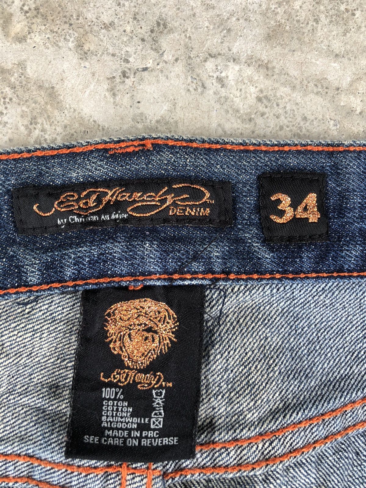 Christian Audigier Ed Hardy Embroidered Jeans Distressed Size US 34 / EU 50 - 17 Thumbnail