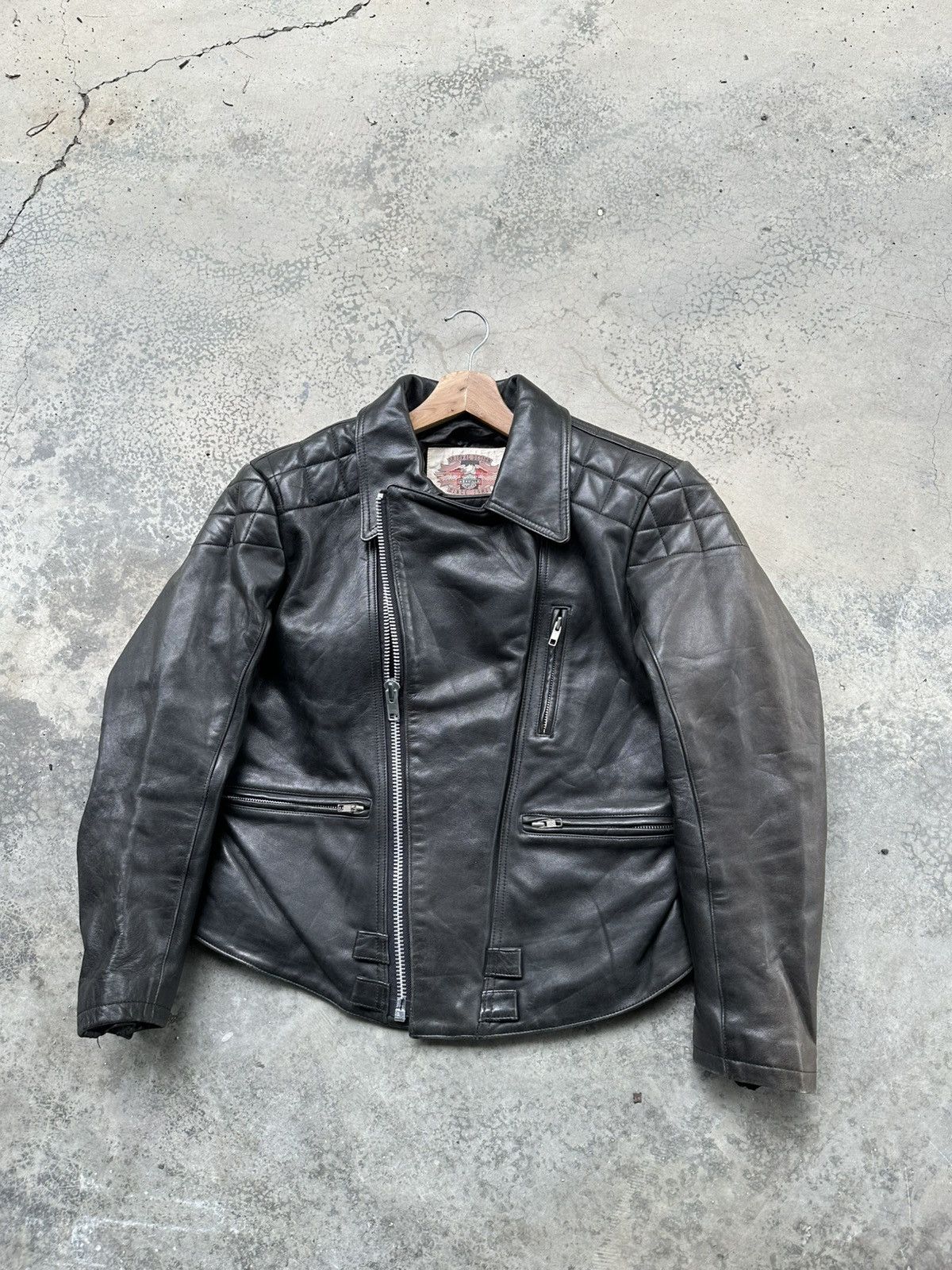 Vintage 👹Vintage Ashville Motor Double Collar Leather Jacket Size US S / EU 44-46 / 1 - 2 Thumbnail