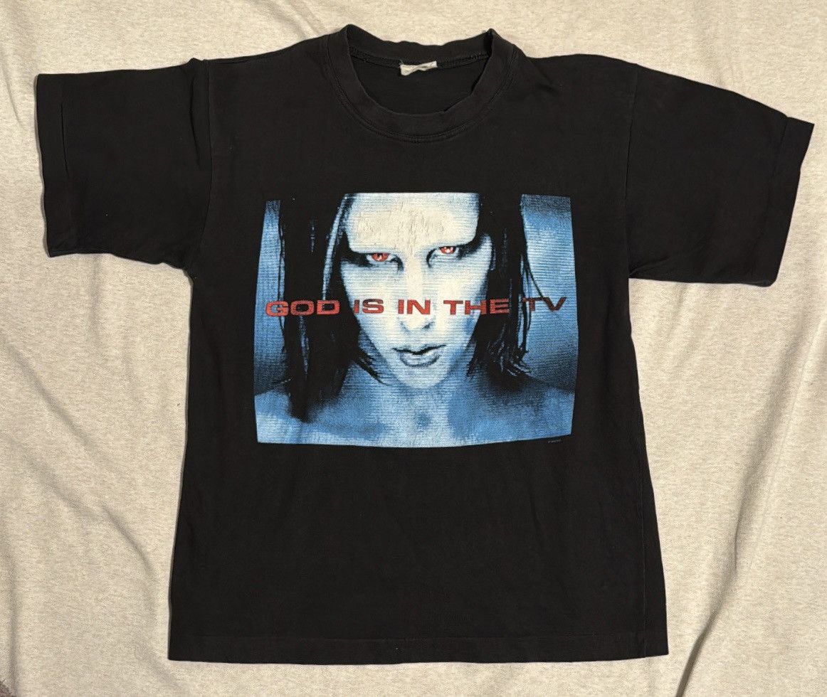 Marilyn Manson Vintage 1998 Marilyn Manson Gods in the TV T-shirt Size US M / EU 48-50 / 2 - 1 Thumbnail