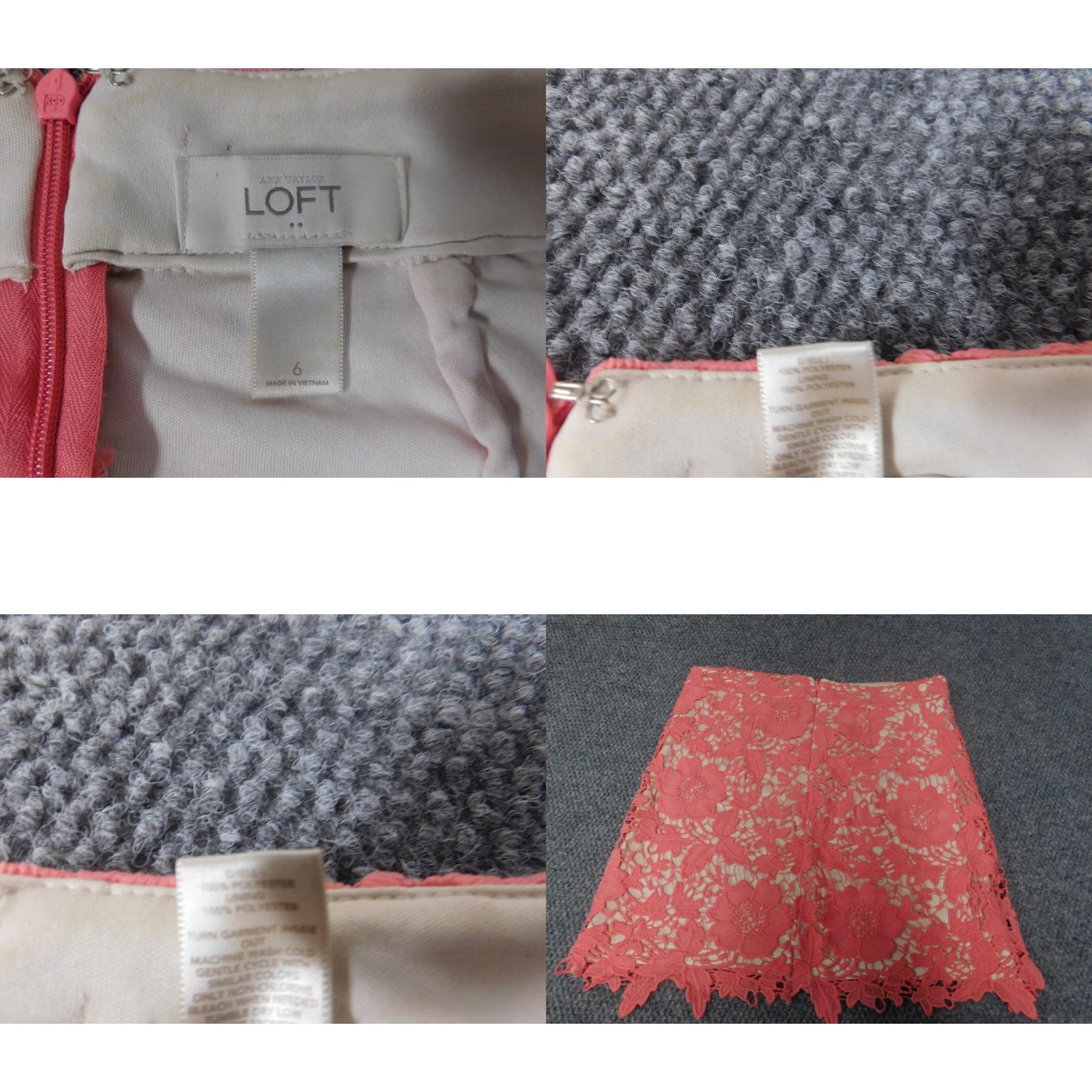 Loft LOFT Skirt Womens 6 Pink A-line Floral Lined Knee Length Zipper Regular Women Size 28" / US 6 / IT 42 - 8 Thumbnail