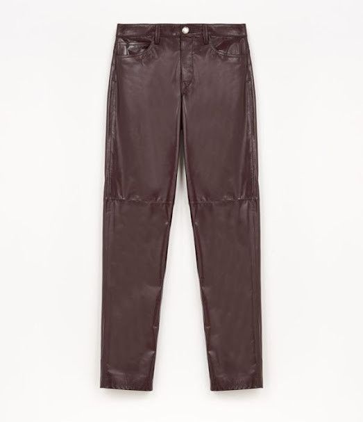 o1w1db10925 Patent Leather Pant in Burgundy