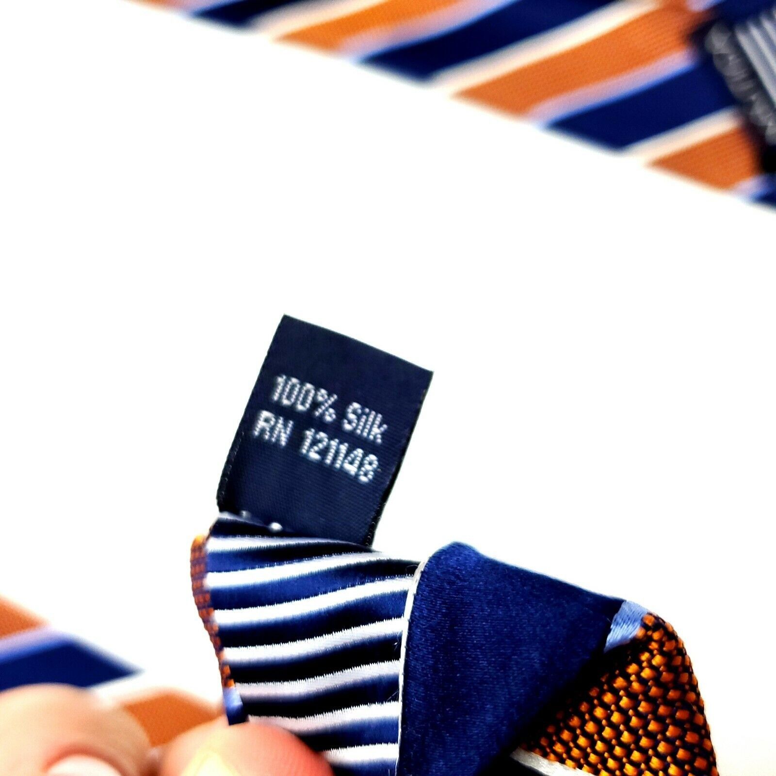 Nautica Nautica Silk Tie Woven Blue Brown Woven Striped Classic Size ONE SIZE - 4 Thumbnail
