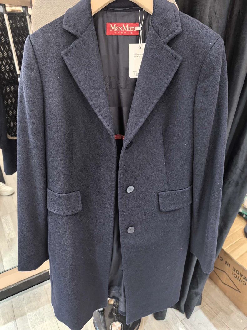 Max Mara Max Mara Navy classic cashmere coat Size S / US 4 / IT 40 - 1 Thumbnail