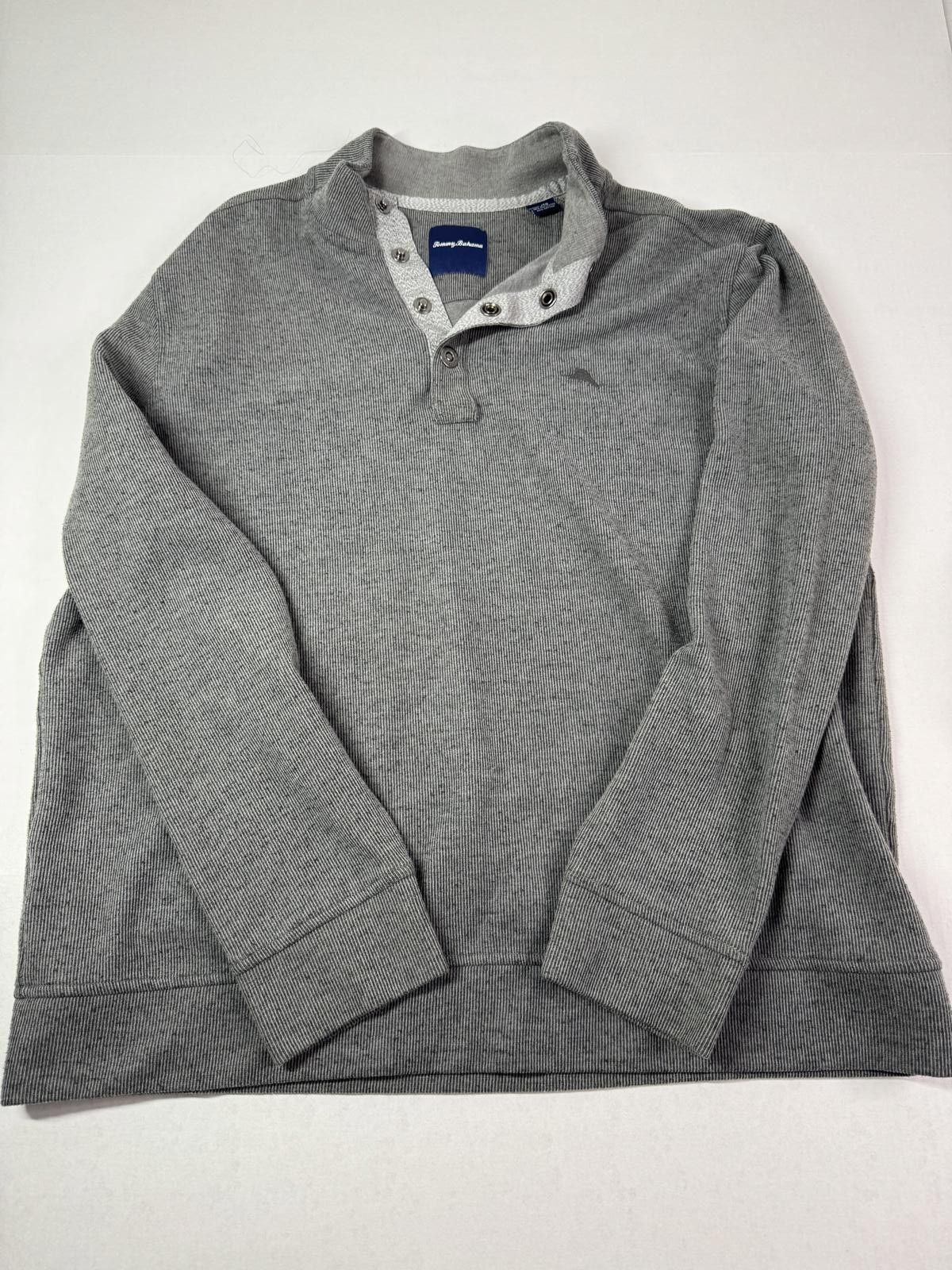 Tommy Bahama Tommy Bahama 1/4 Button Up Men’s Gray XL Long Sweater Size US XL / EU 56 / 4 - 1 Thumbnail