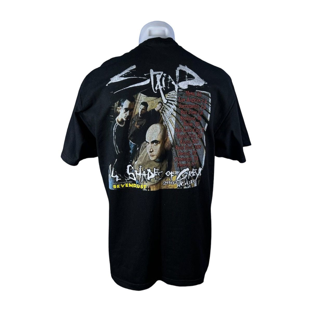 Band Tees Staind 14 Shades of Grey 2003 Vintage Rock Band 90s T-Shirt Size US L / EU 52-54 / 3 - 4 Thumbnail