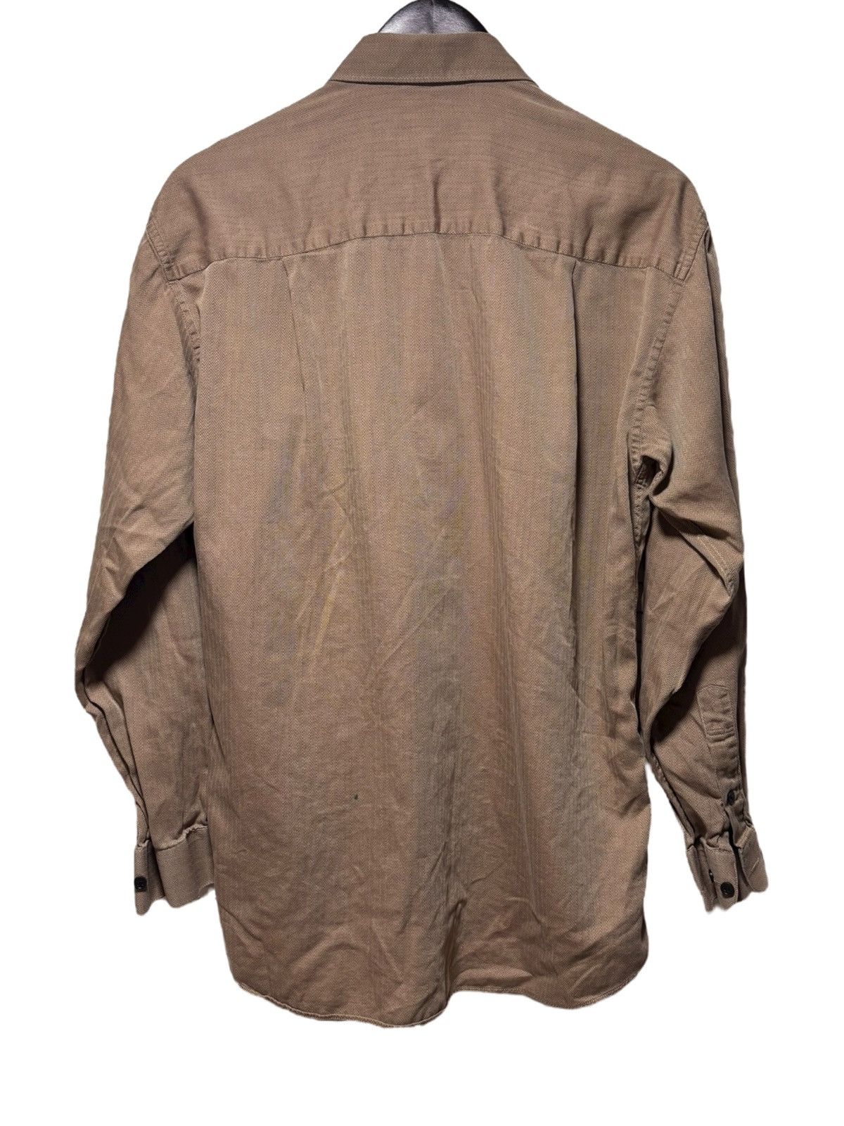 Balenciaga Vintage 90s Balenciaga Khaki Shirt Button Up LS Double B Med Size US M / EU 48-50 / 2 - 7 Thumbnail
