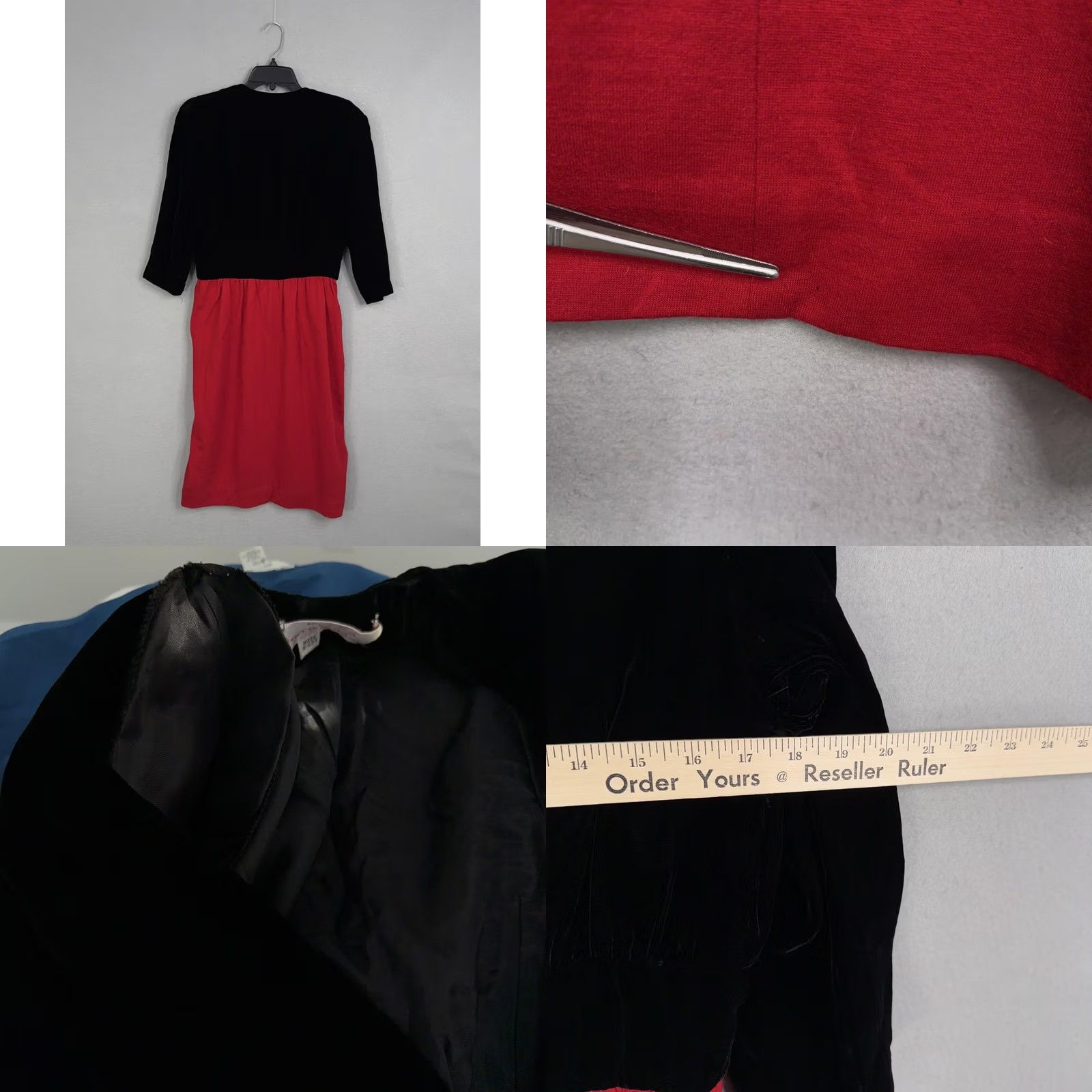 Oscar De La Renta VINTAGE Miss O by Oscar de la Renta Dress Womens 10 Black Red Velvet Bow Pencil Dress Mens? Size L / US 10 / IT 46 - 8 Thumbnail