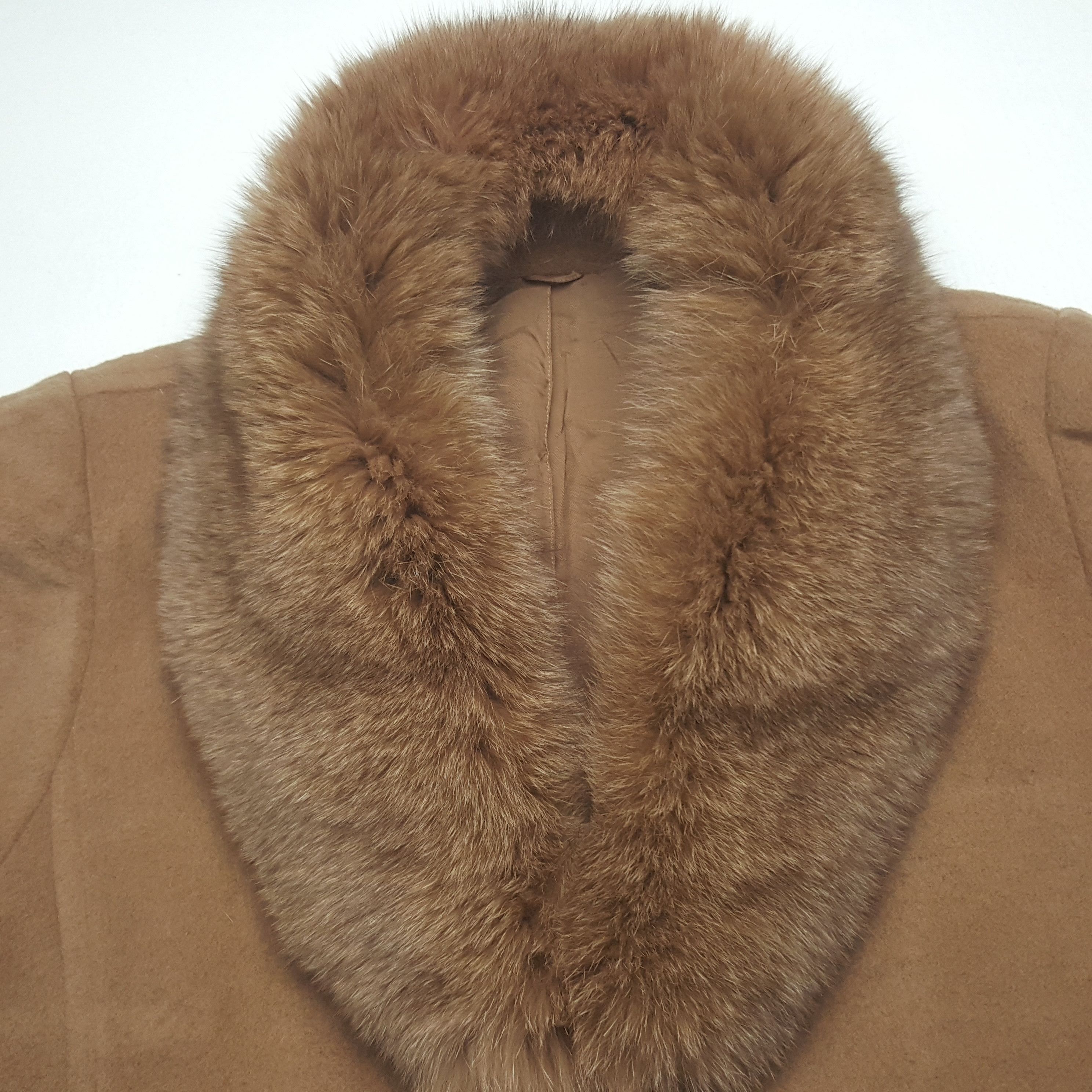 Vintage Vintage Dormeuil Paris Fur Trench Coat Jacket Size L / US 10 / IT 46 - 4 Thumbnail