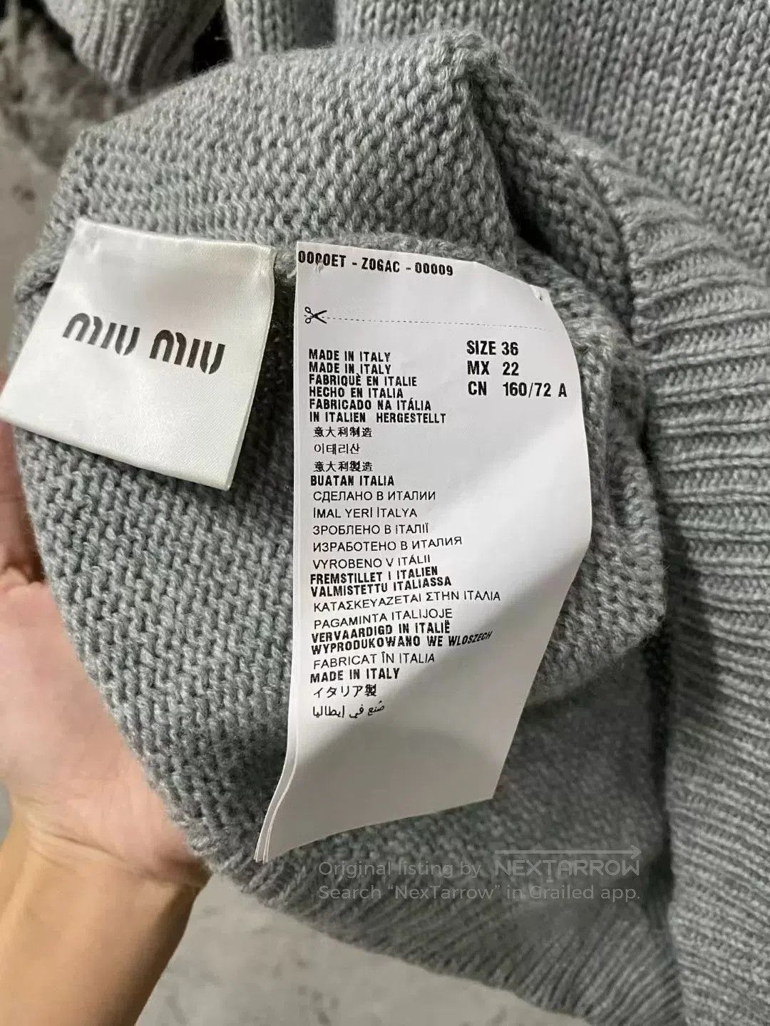 Miu Miu gray rhinestone sweater from miumiu. Size S / US 4 / IT 40 - 6 Thumbnail