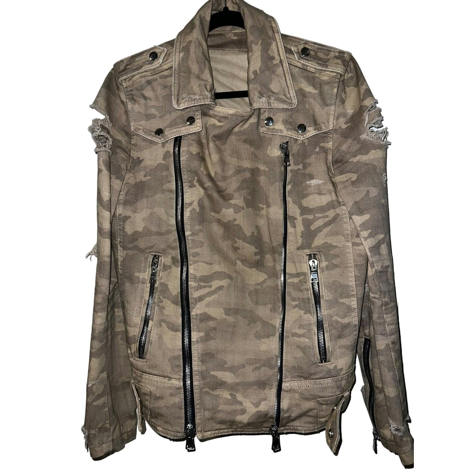 Balmain Balmain Destroyed Camouflage Print Biker Jacket Size US M / EU 48-50 / 2 - 2 Thumbnail