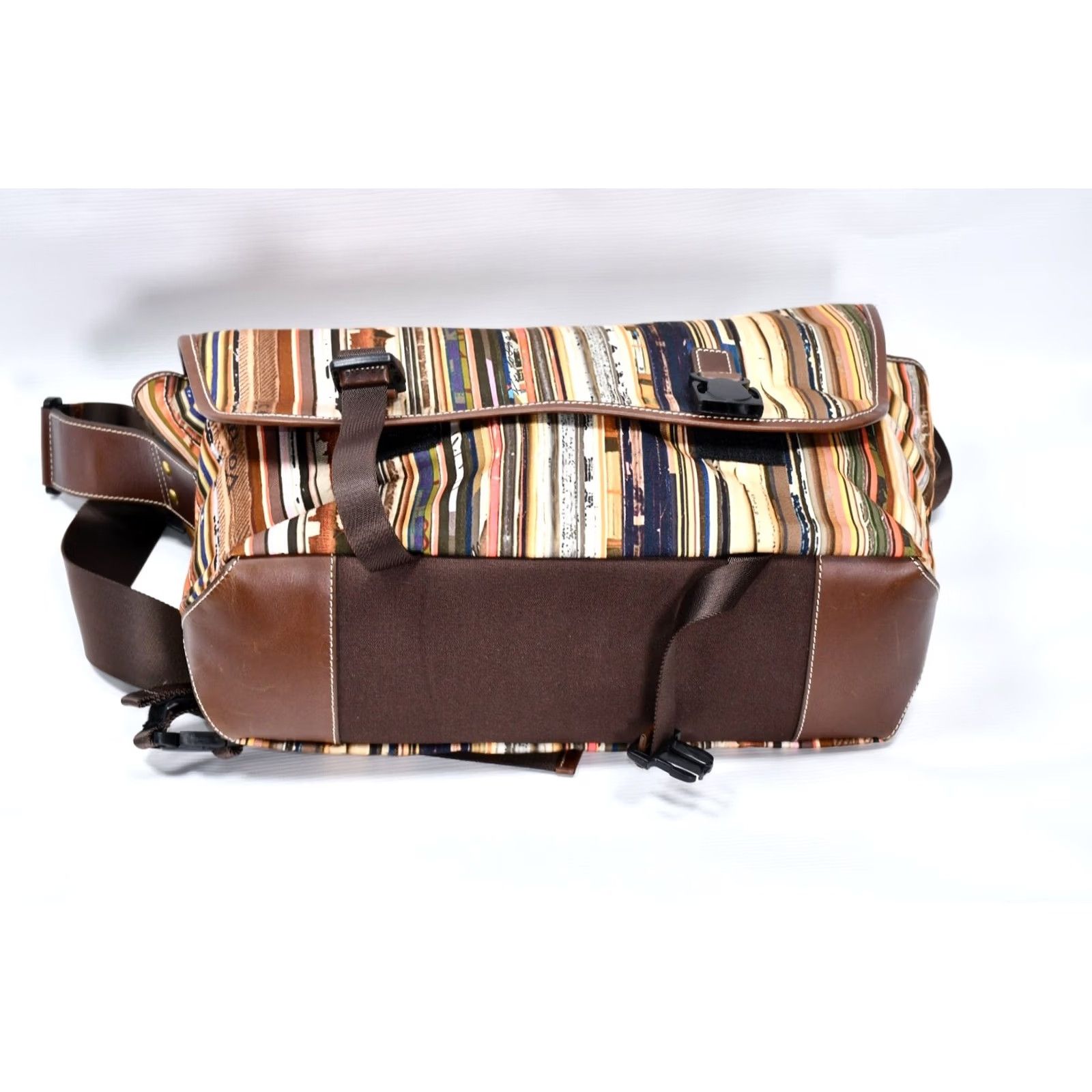 Paul Smith Paul Smith Striped Messenger Bag Multicoloured Men Large Cotton Leather Vintage: No Size ONE SIZE - 5 Thumbnail
