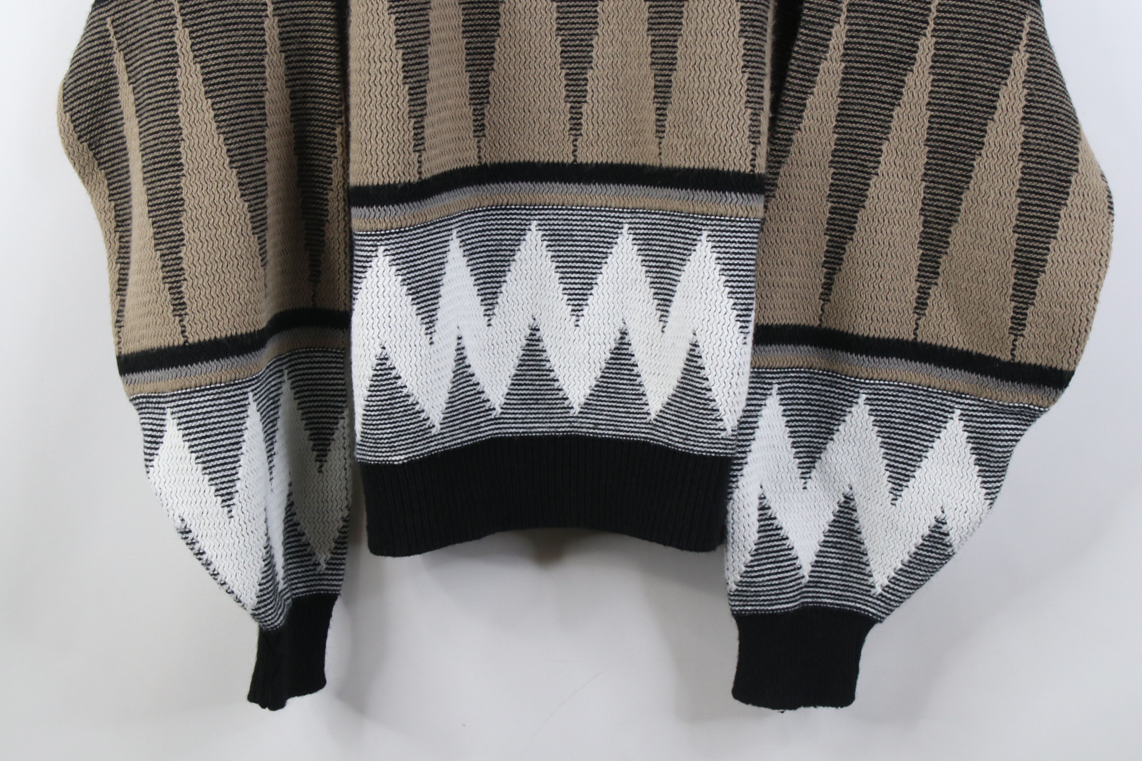 Vintage Vintage 90s Streetwear Geometric Zig Zag Knit Sweater USA Size L / US 10 / IT 46 - 3 Thumbnail
