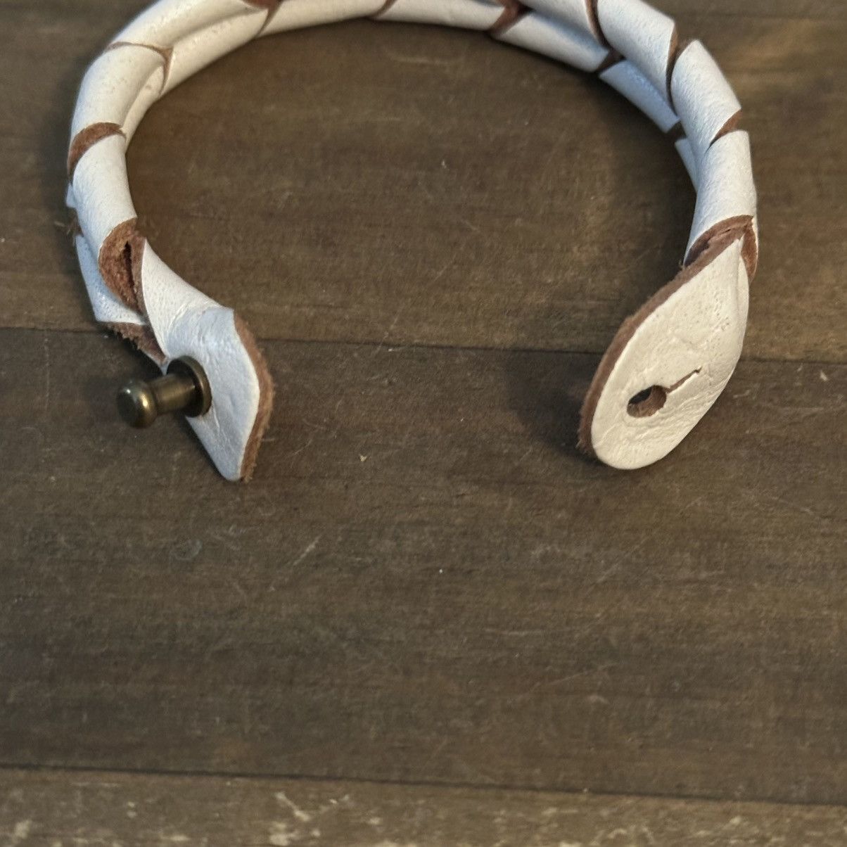 Vintage Vintage woven white leather bracelet Size ONE SIZE - 3 Thumbnail